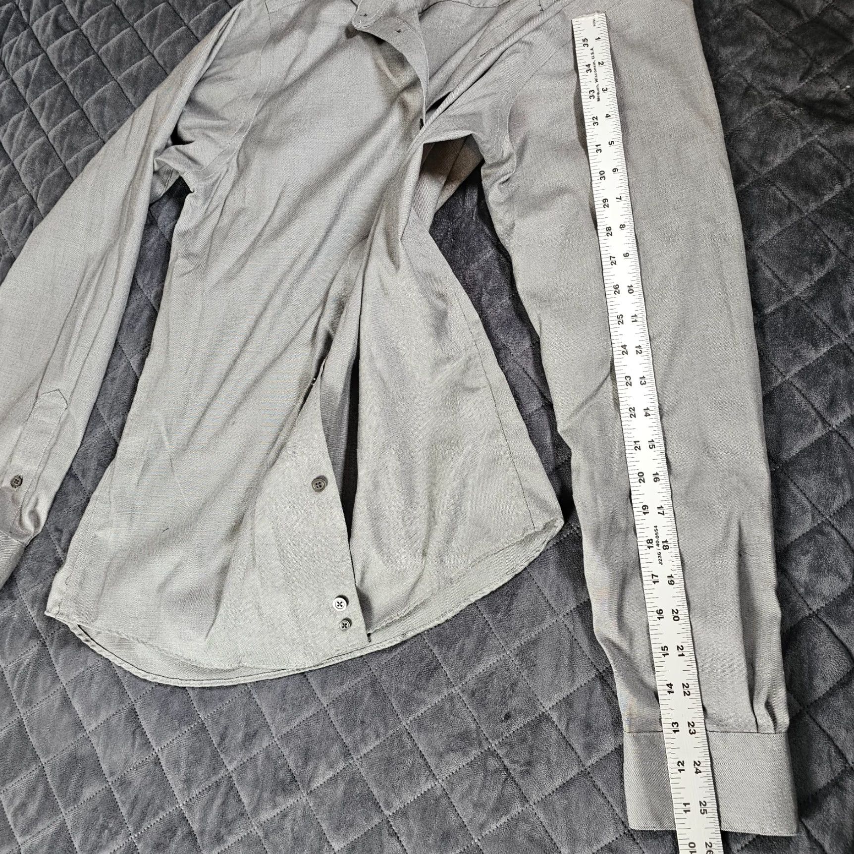 Kenneth Cole Kenneth Cole Shirt Mens 15.5 34/35 Medium Gray Cotton Dress Formal Awearness Size 42R - 6 Thumbnail