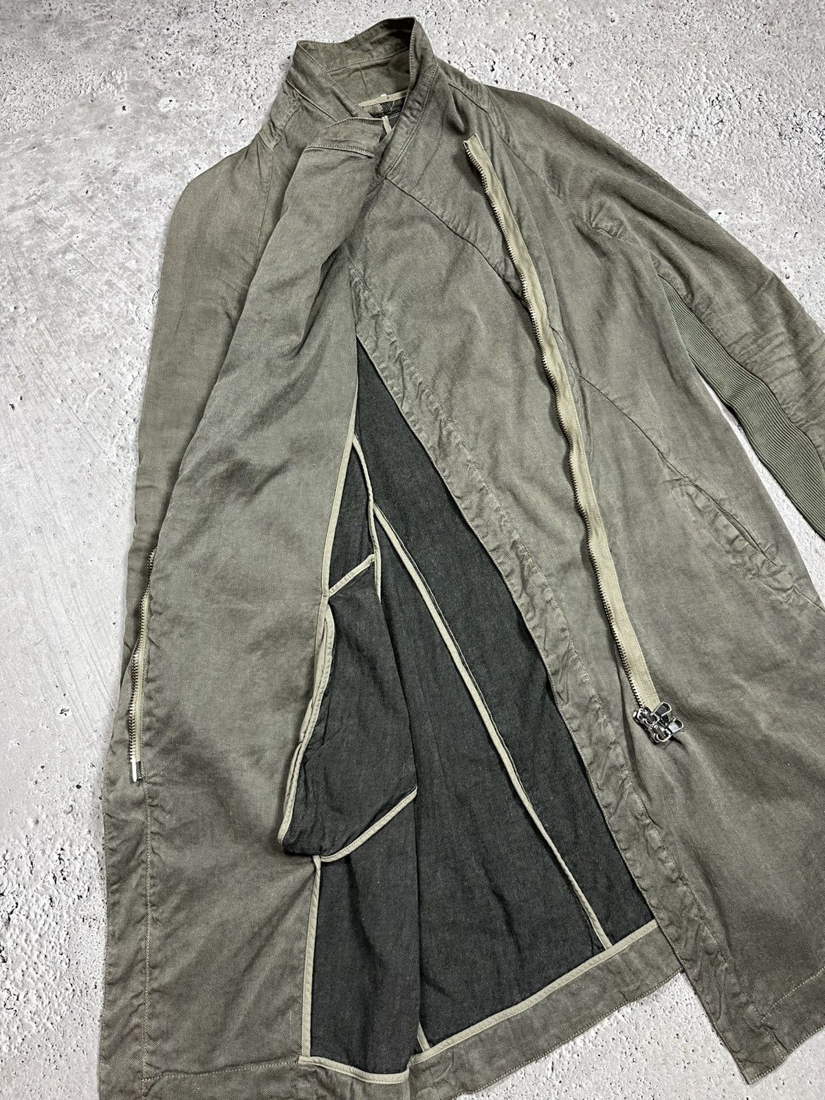 Transit Transit Par-Such Linen Asymmetric Coat Jacket Olive Size 3 Size M / US 6-8 / IT 42-44 - 11 Thumbnail