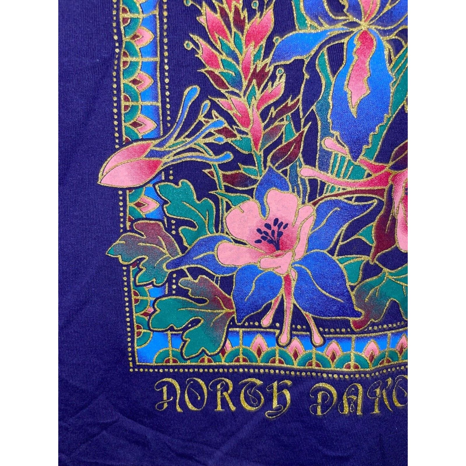 Jerzees Vintage Wildflower Shirt North Dakota Wild Flower Tee VTG L Size US L / EU 52-54 / 3 - 2 Thumbnail