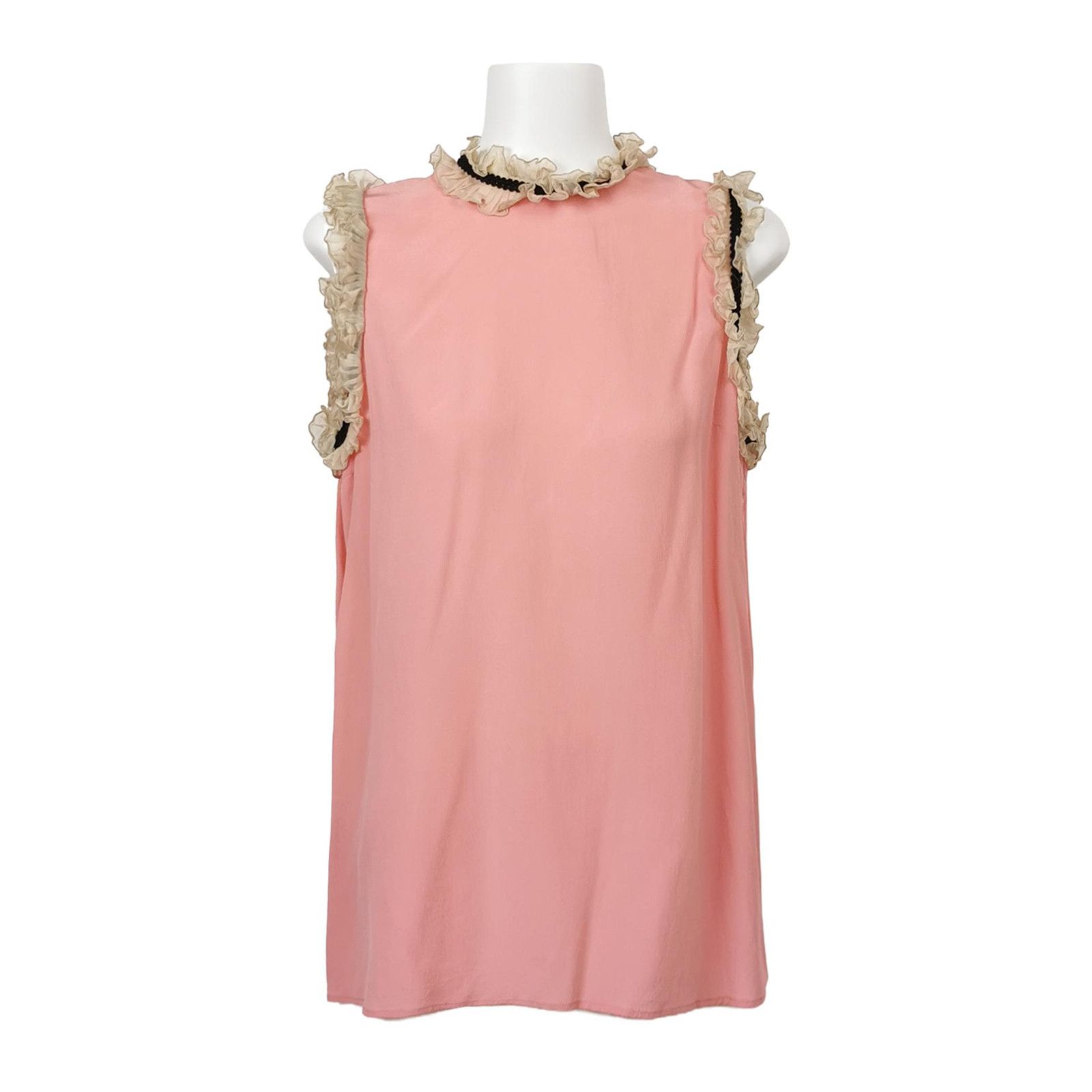 Gucci Gucci Silk Ruffle Sleeveless Blouse Size 42 Size M / US 6-8 / IT 42-44 - 1 Thumbnail
