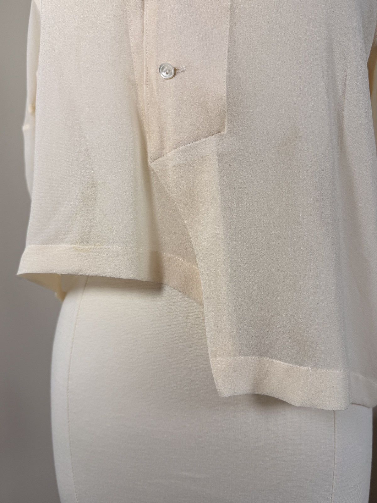 Comme des Garcons Comme des Garçons Vintage Silk Shirt Cream S/M Y2K Archive Size S / US 4 / IT 40 - 3 Thumbnail