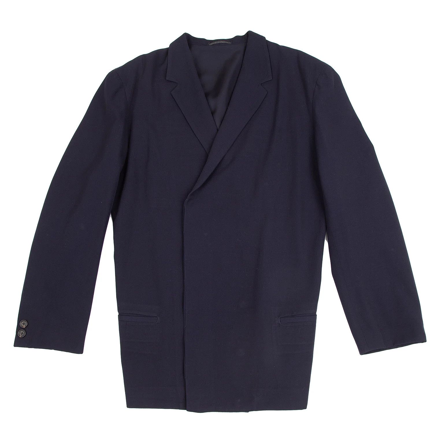 Yohji Yamamoto Yohji Yamamoto Wool Cotton Gabardine Jacket Navy M Size US M / EU 48-50 / 2 - 1 Thumbnail