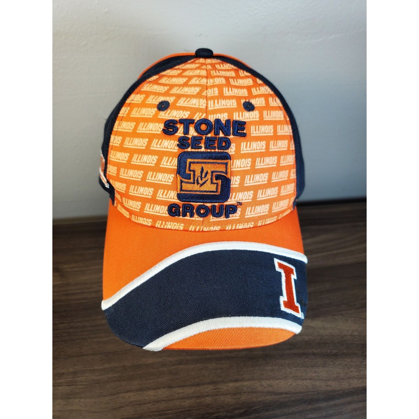 NCAA Illinois Fightin Illini STONE SEED GROUP Hat Farming Ag Size ONE SIZE - 3 Thumbnail