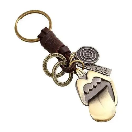 Leather Vintage Leather Alloy Rolling Tongue Keychain Size ONE SIZE - 2 Thumbnail