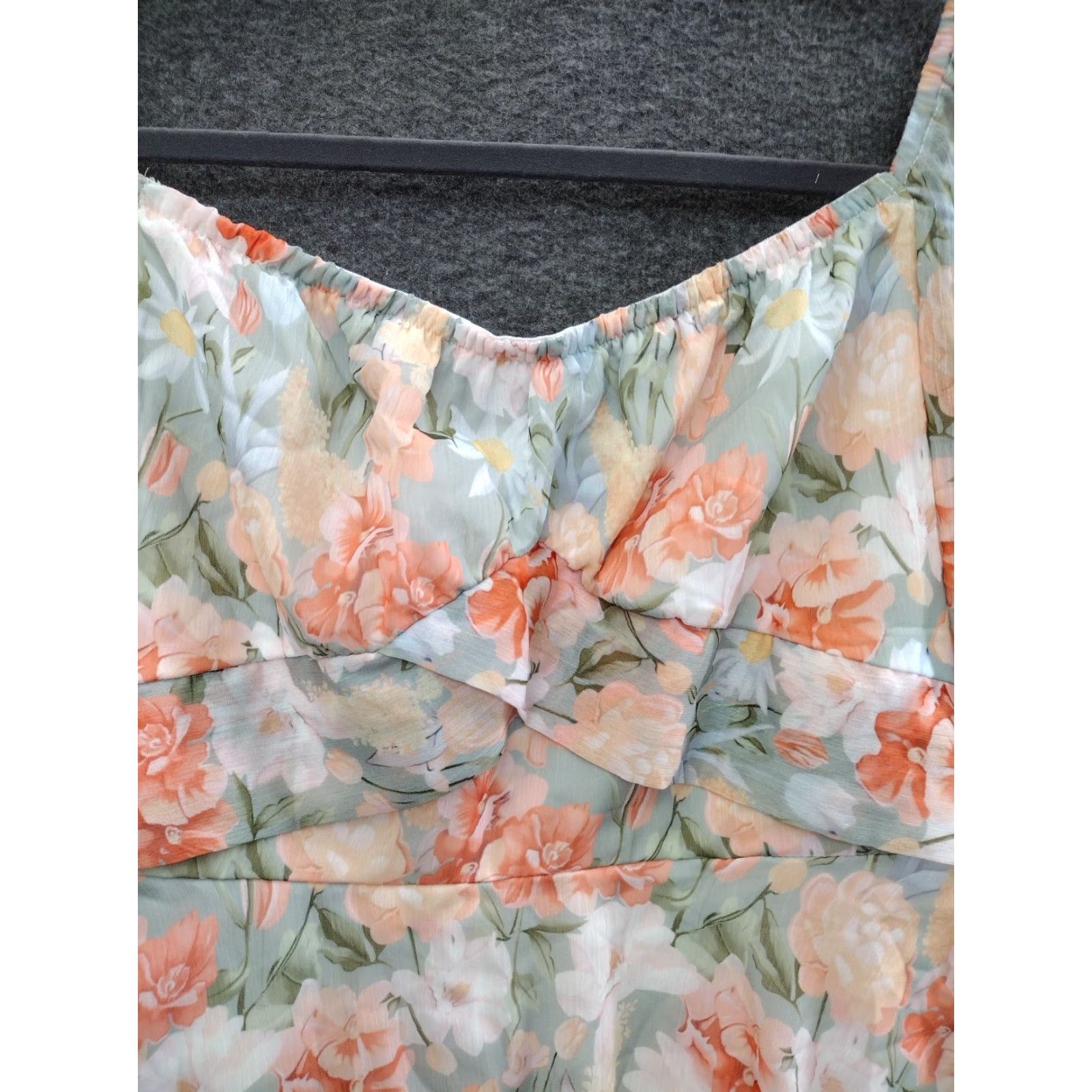 Vintage Lady Romper Mini Dress Floral Printed Puff Sleeve Jumpsuit Size S Size S / US 4 / IT 40 - 3 Thumbnail