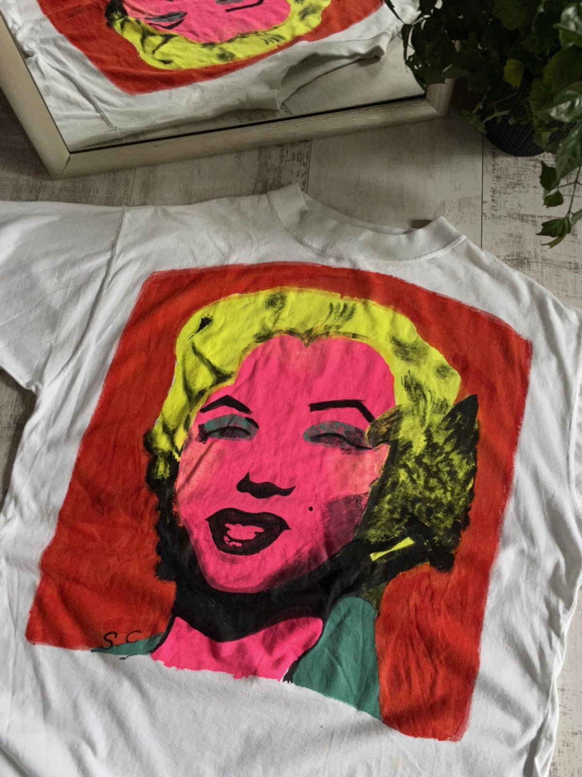 Vintage Vintage 90’s Marilyn Monroe T-Shirt Art Face RARE Size US M / EU 48-50 / 2 - 4 Thumbnail