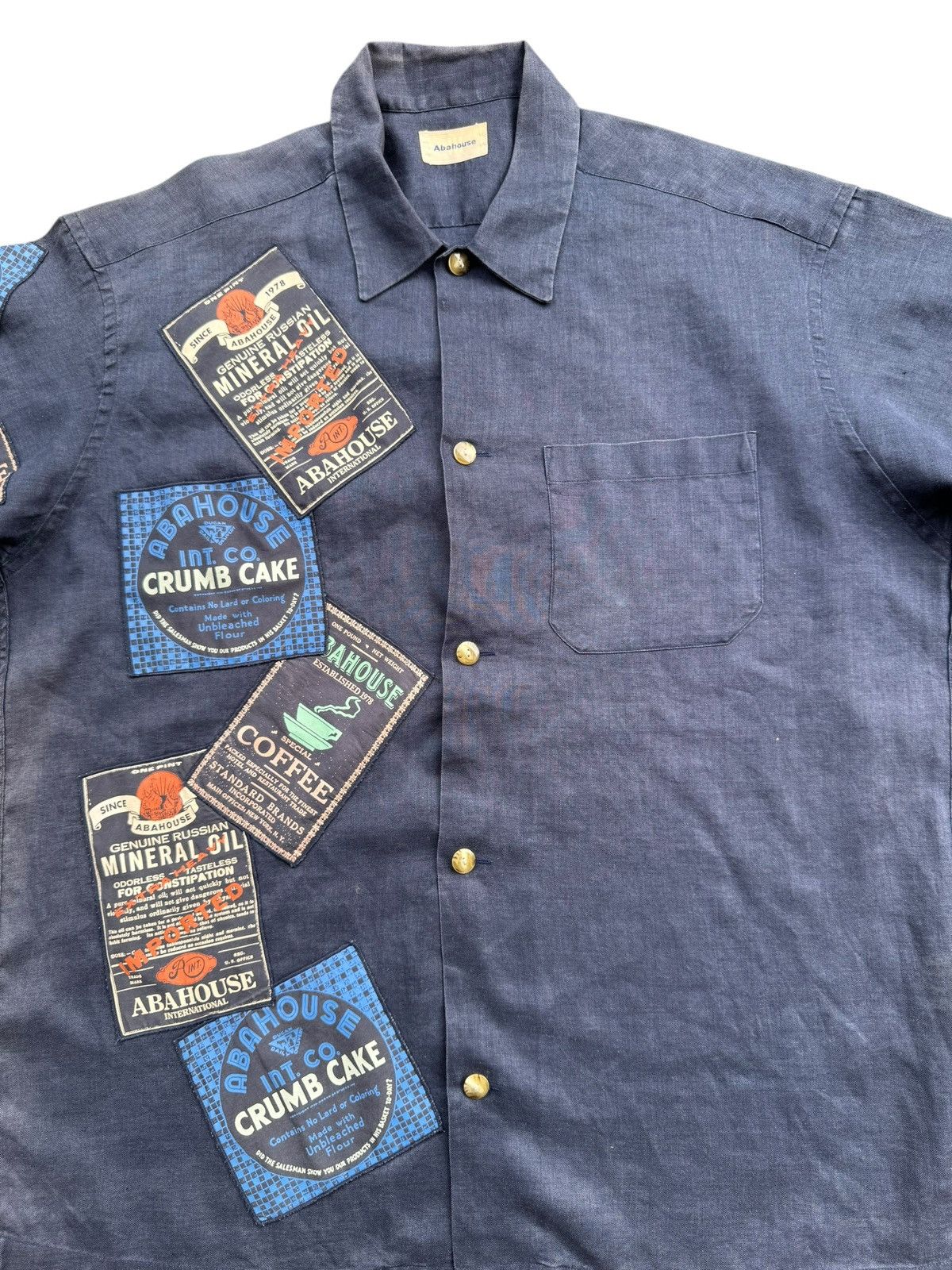 ABAHOUSE Abahouse Faded Indigo Patch Shirt Size US XXL / EU 58 / 5 - 3 Thumbnail