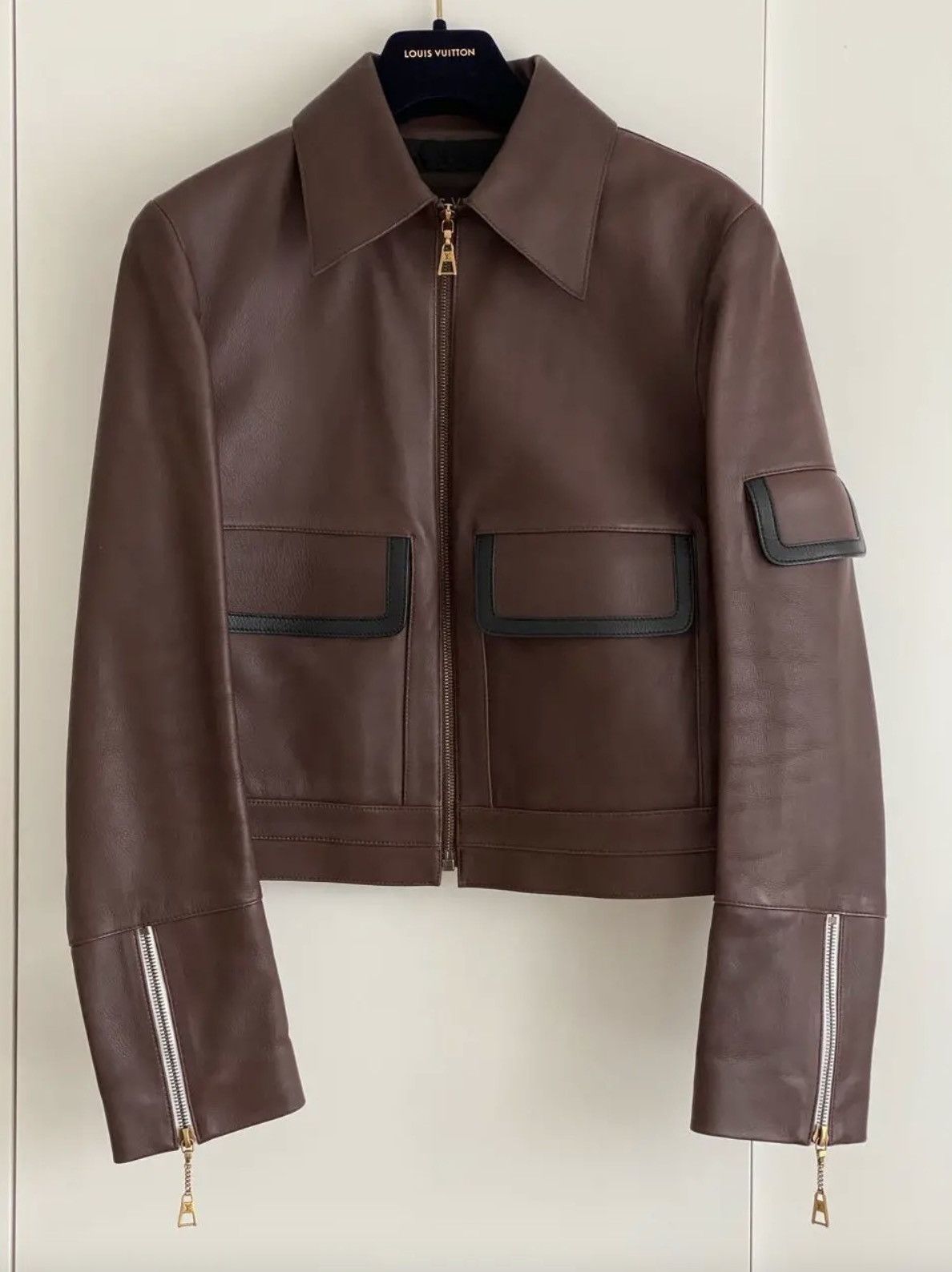 Louis Vuitton Louis Vuitton Leather Cropped Zip Front Jacket Size M / US 6-8 / IT 42-44 - 14 Thumbnail