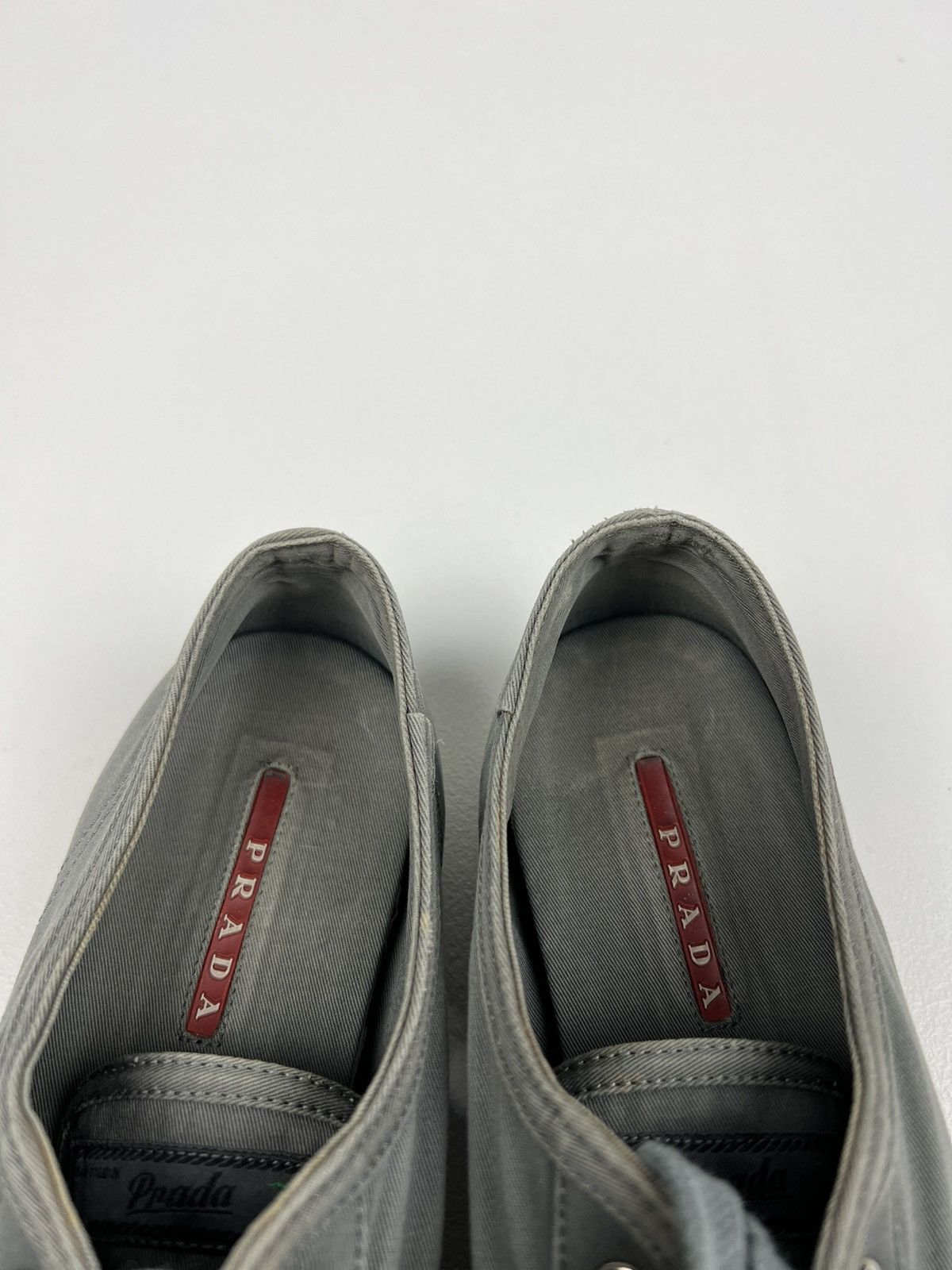 Prada PRADA Sneakers Low-Top Shoes Denim Rubber Logo Gray Wmn’s Size US 9 / IT 39 - 15 Thumbnail
