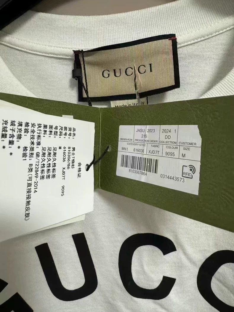 Gucci Gucci Red and green striped slogan short sleeves 2505-Nexta Size US M / EU 48-50 / 2 - 5 Thumbnail