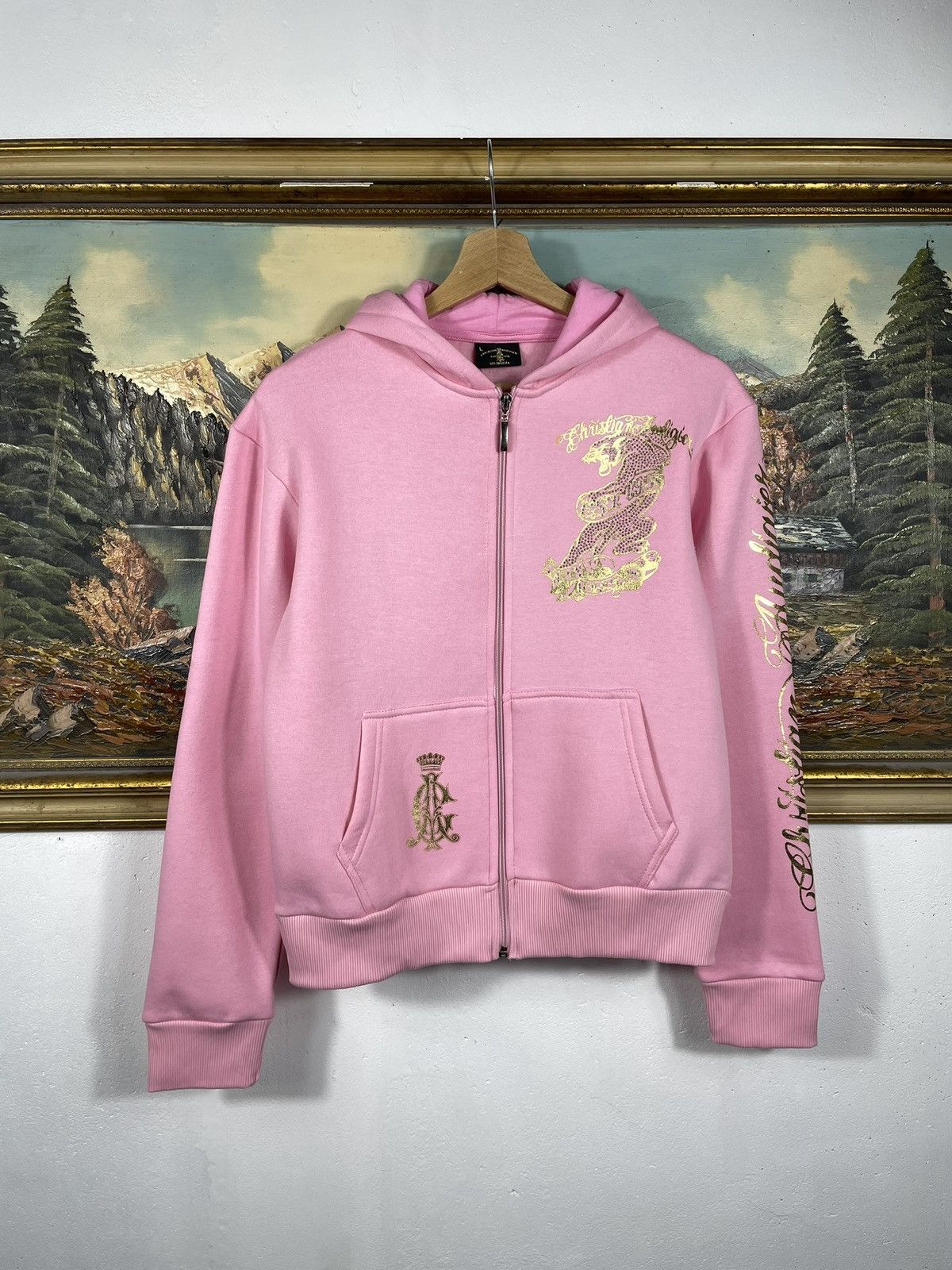 Christian Audigier × Ed Hardy × Vintage Ed Hardy Retro 00s Hoodie Sweatshirt Affliction Grunge Size S / US 4 / IT 40 - 2 Thumbnail