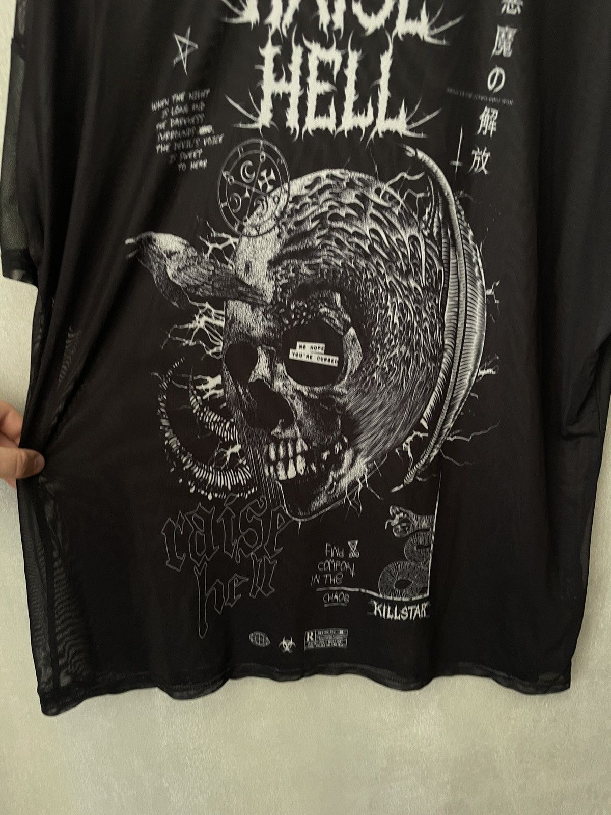 Killstar Killstar Raise Hell Mesh T-Shirt Size L / US 10 / IT 46 - 3 Thumbnail
