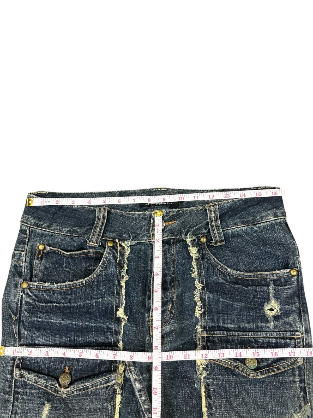 Japanese Brand Vintage Japanese Mud Wash Bush Pants Distressed Loose Jeans Size US 33 - 10 Thumbnail