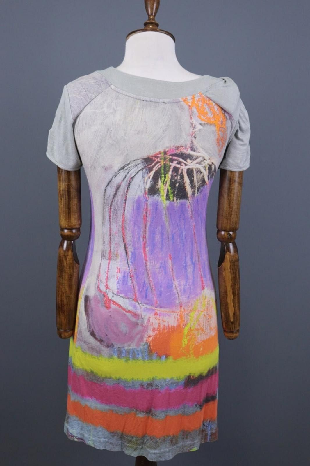 Designer Aventures des Toiles Multicolor Abstract A-Line Dress 36 Size M / US 6-8 / IT 42-44 - 7 Thumbnail
