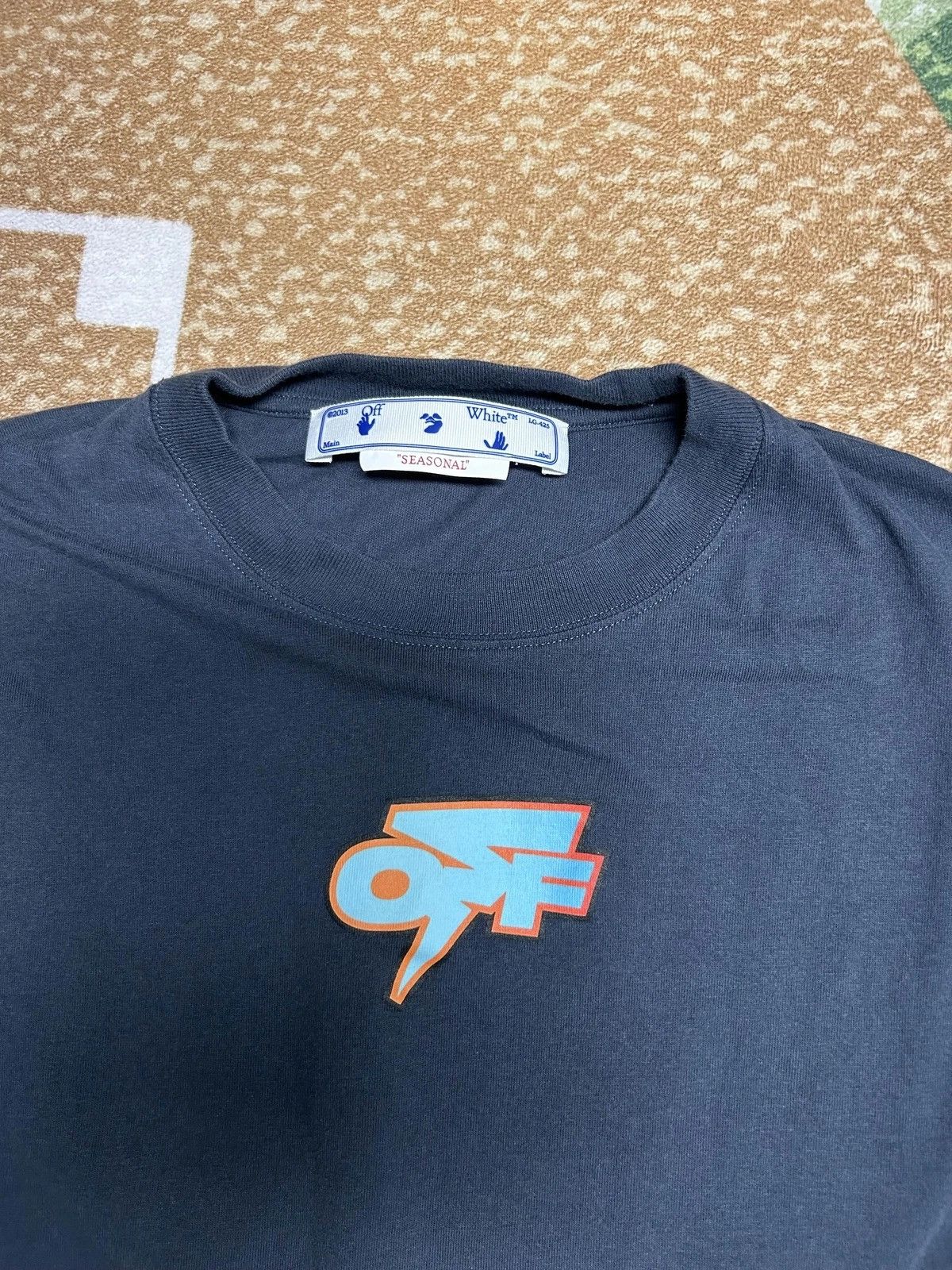 Off-White Off-White Thund Skate-Print Long Sleeve Tee Blue/Orange Size US M / EU 48-50 / 2 - 6 Thumbnail