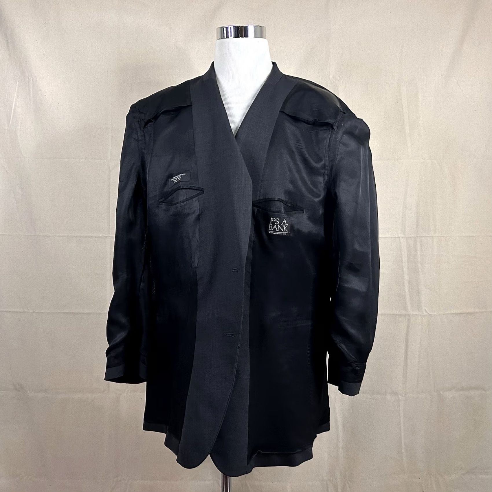 Jos. A. Bank Jos A Bank Sport Coat 52L 100% Wool Dark Gray Nailhead Two-Button Lined Vented Men Regular Jacket Smart Casual Formal Business Coat Size US XS / EU 42 / 0 - 7 Thumbnail