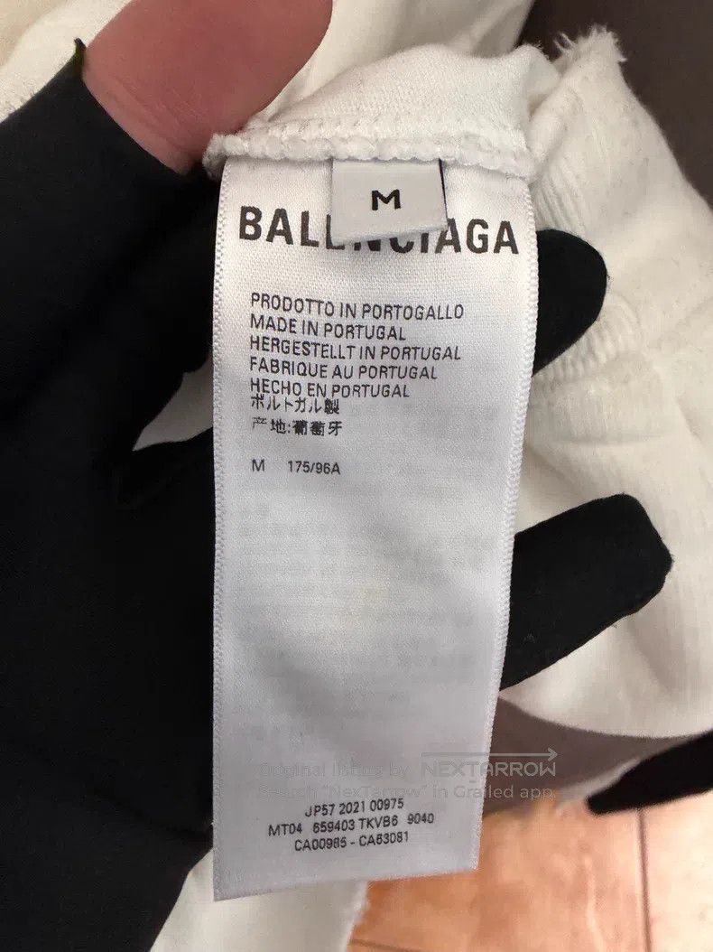 Balenciaga Balenciaga White logo ripped sweatshirt Size US M / EU 48-50 / 2 - 4 Thumbnail