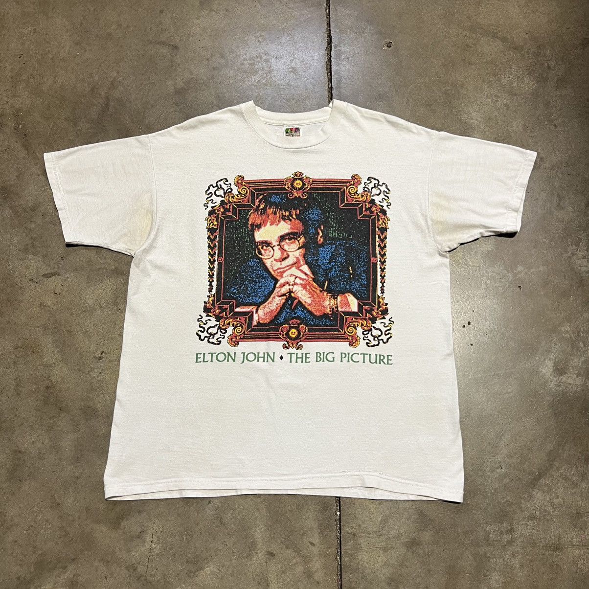Vintage Elton John The Big Picture Tour Band Tee Merch 90s