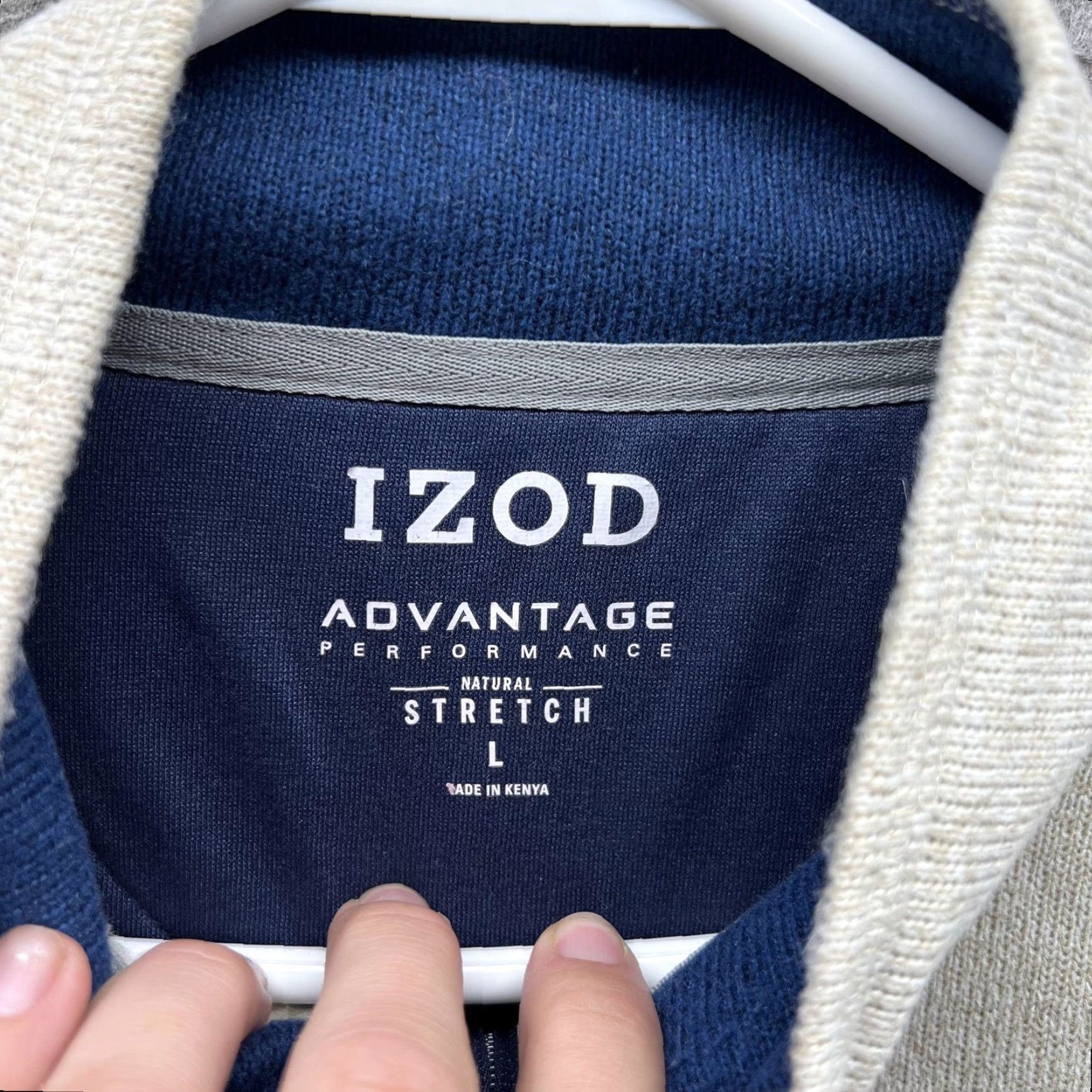 Izod IZOD Sweatshirt Mens L Beige 1/4 Zip Fleece Pullover Size US L / EU 52-54 / 3 - 2 Thumbnail
