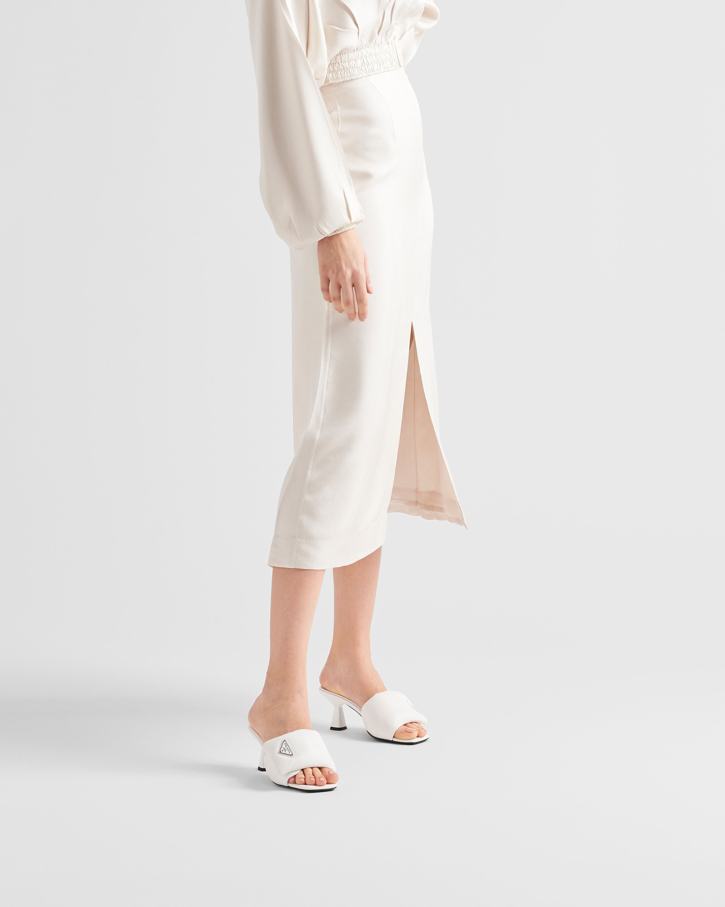 Prada oc11z0625 Soft Padded Nappa Sandals in White Size US 8 / IT 38 - 3 Thumbnail