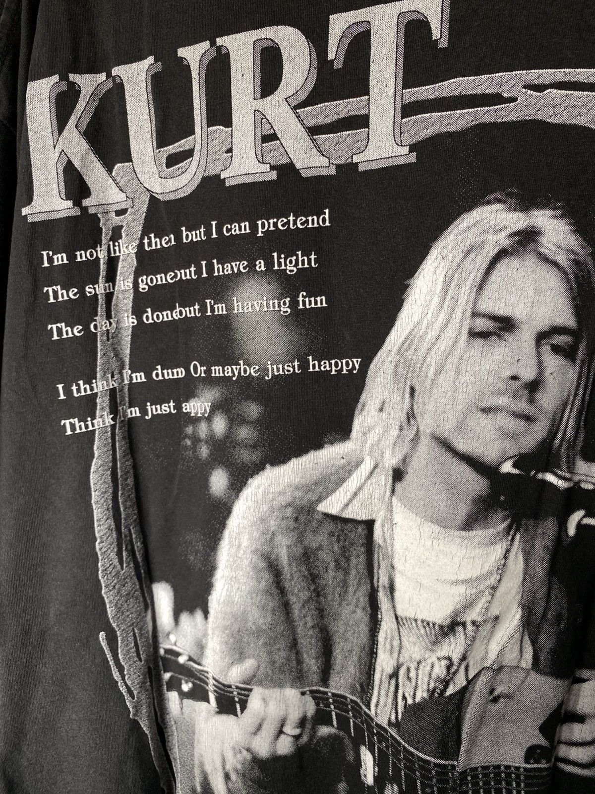 Band Tees × Vintage Vintage Kurt Cobain Mtv Unplugged Tshirt Boot 90s Size US XL / EU 56 / 4 - 7 Thumbnail