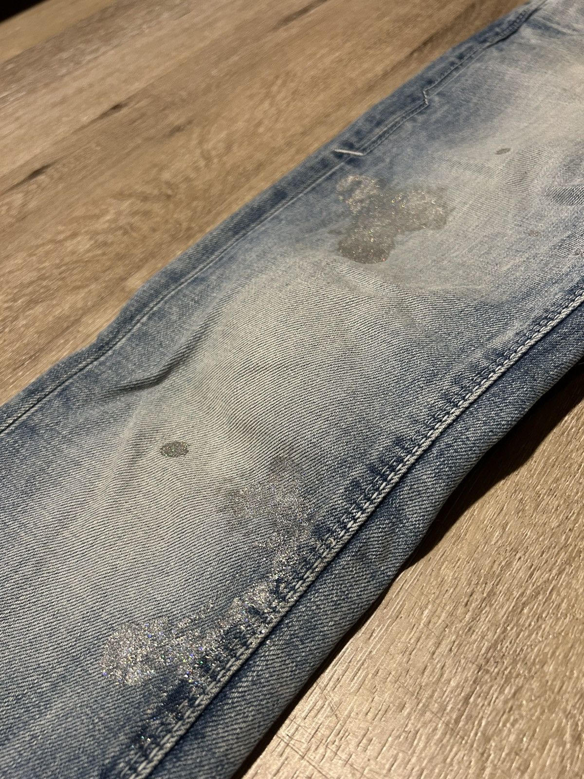 Vanquish Japanese Brand Vanquish Gold Glitter Splatter Skinny Jeans Size US 30 / EU 46 - 3 Thumbnail