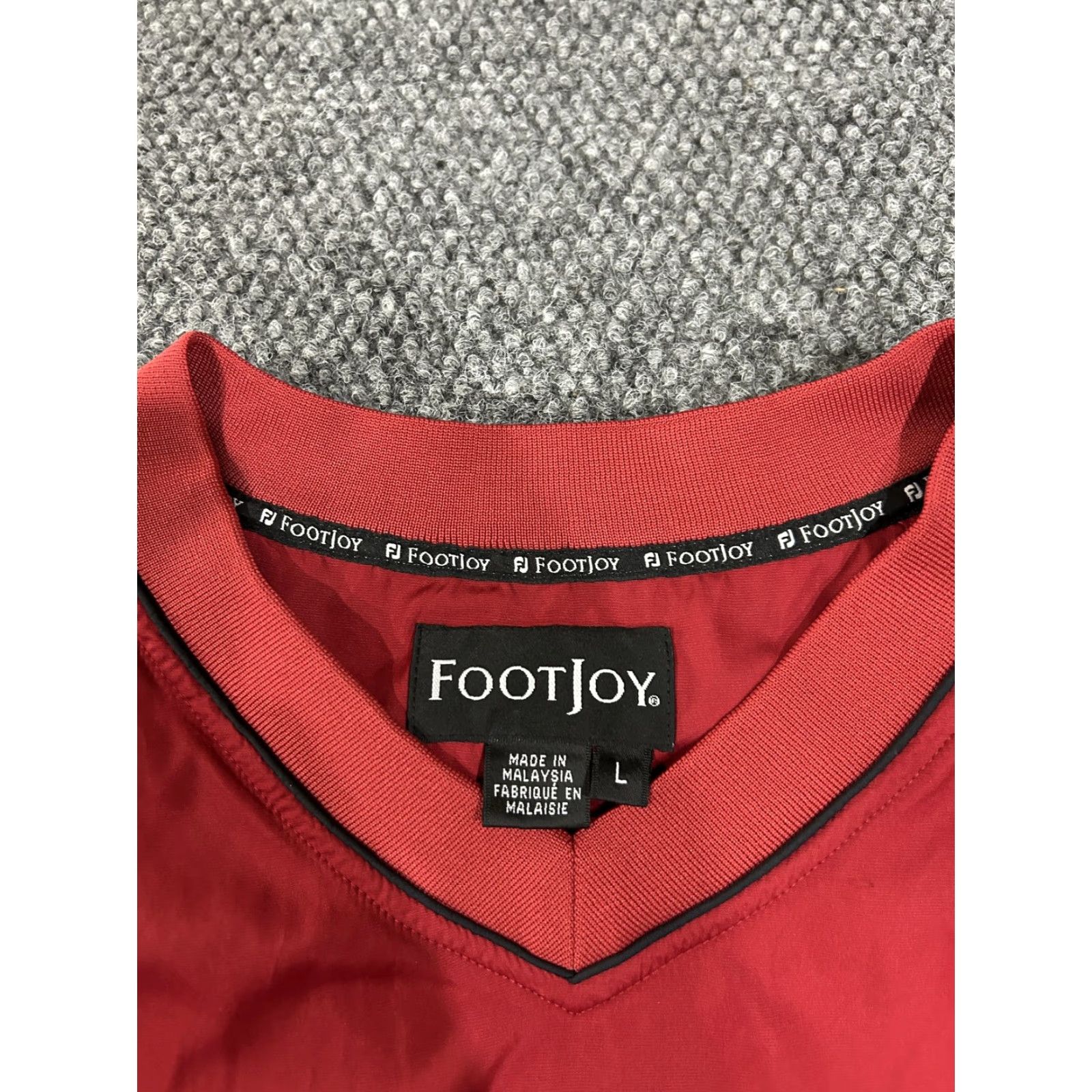Footjoy FootJoy Jacket Mens Large Red Short Sleeve Windbreaker Pullover V Neck Golf Pockets Elastic Waist Size US L / EU 52-54 / 3 - 4 Thumbnail