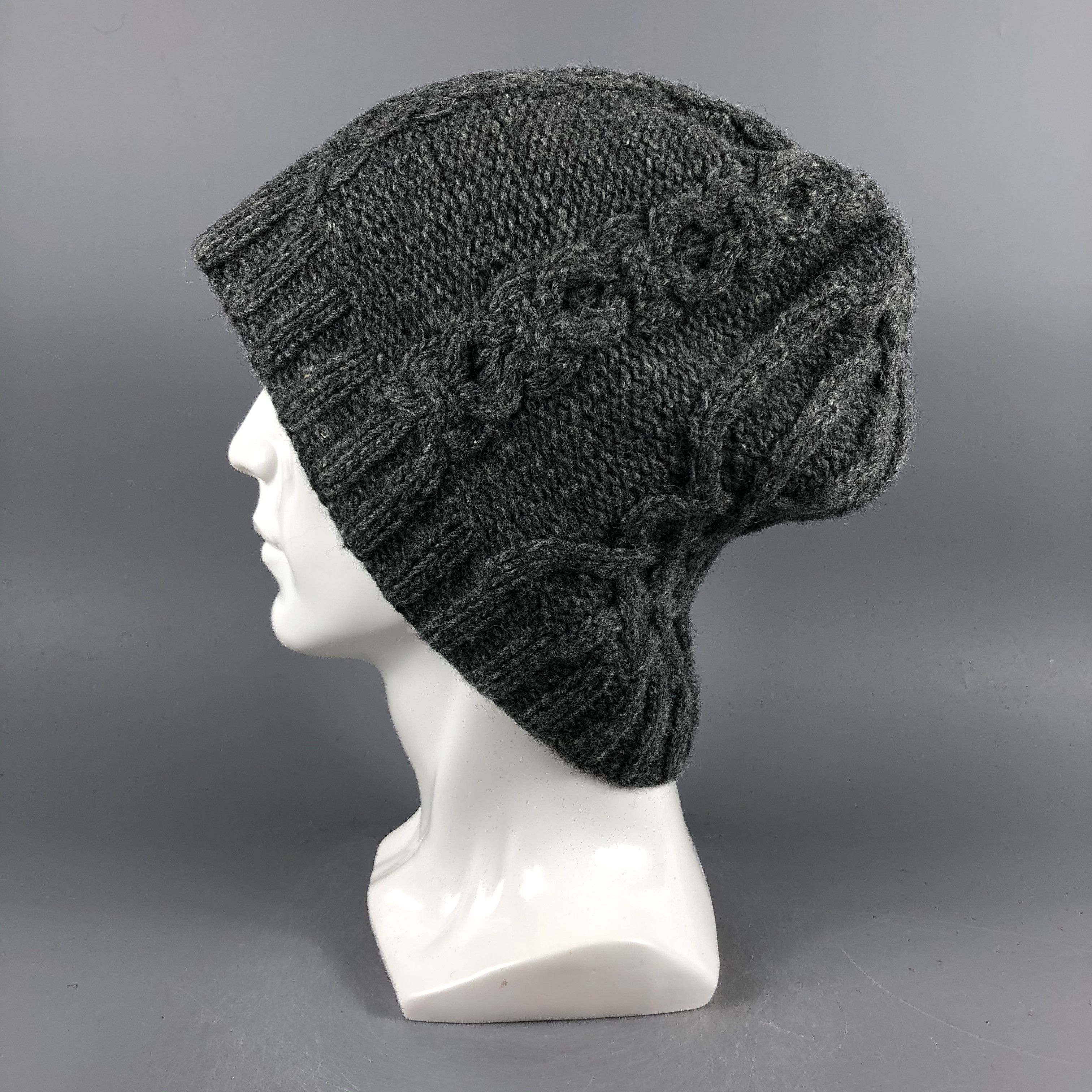 Aran Isles Knitwear × Vintage Aran Isle Gray Knit Beanie Snow Hat Snow Cap -D1261 Size ONE SIZE - 1 Thumbnail