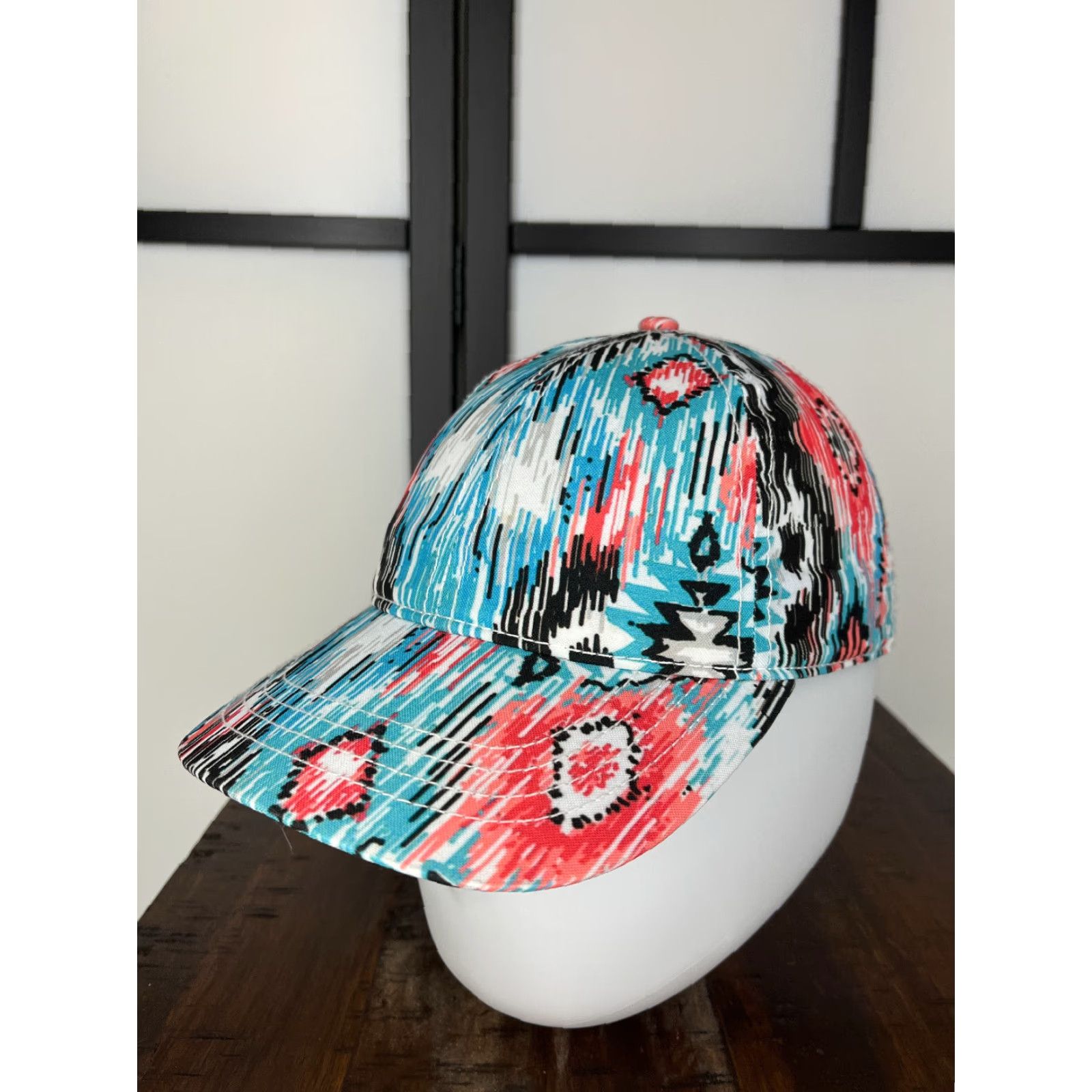 Walmart Walmart Hat Snap Back One Size Adult White Blue Multicolor Southwestern Aztec Size ONE SIZE - 4 Thumbnail