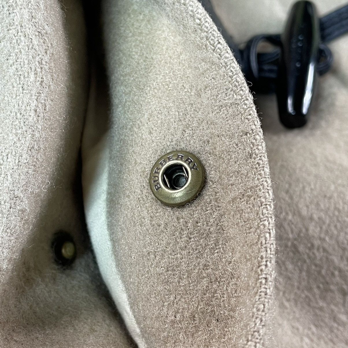 Burberry Brit Check Lined Wool Blend Duffle Coat In Beige