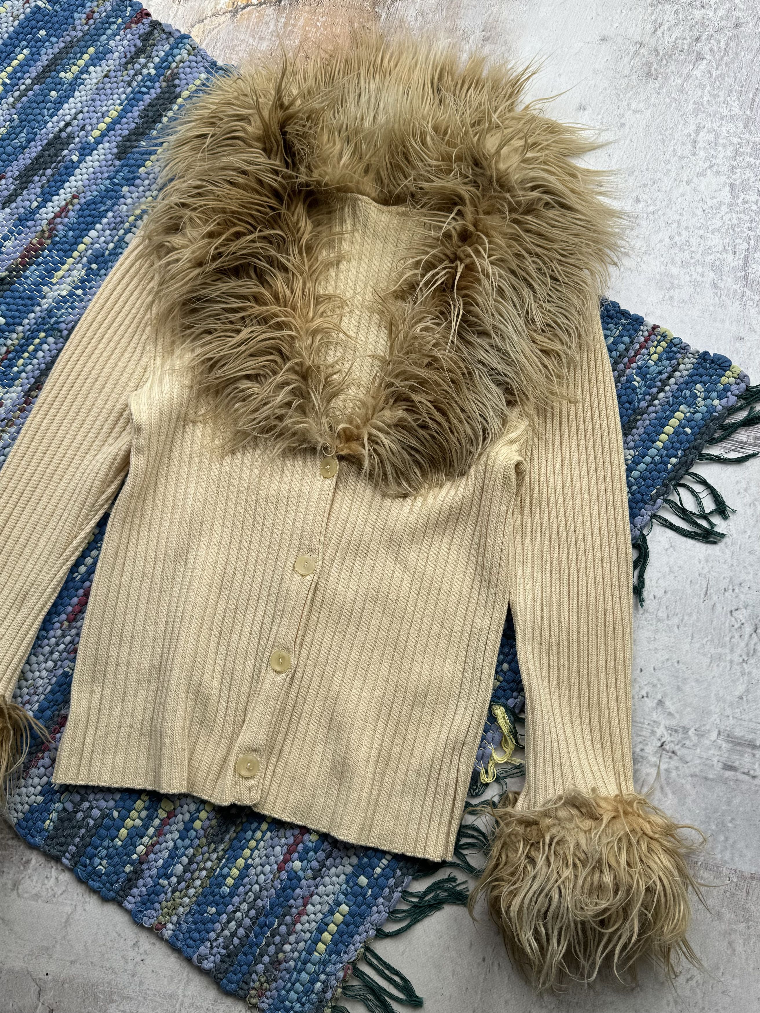 Vintage Vintage Ribbed Sweater With Faux Fur Details A608(790)D15 Size M / US 6-8 / IT 42-44 - 3 Thumbnail