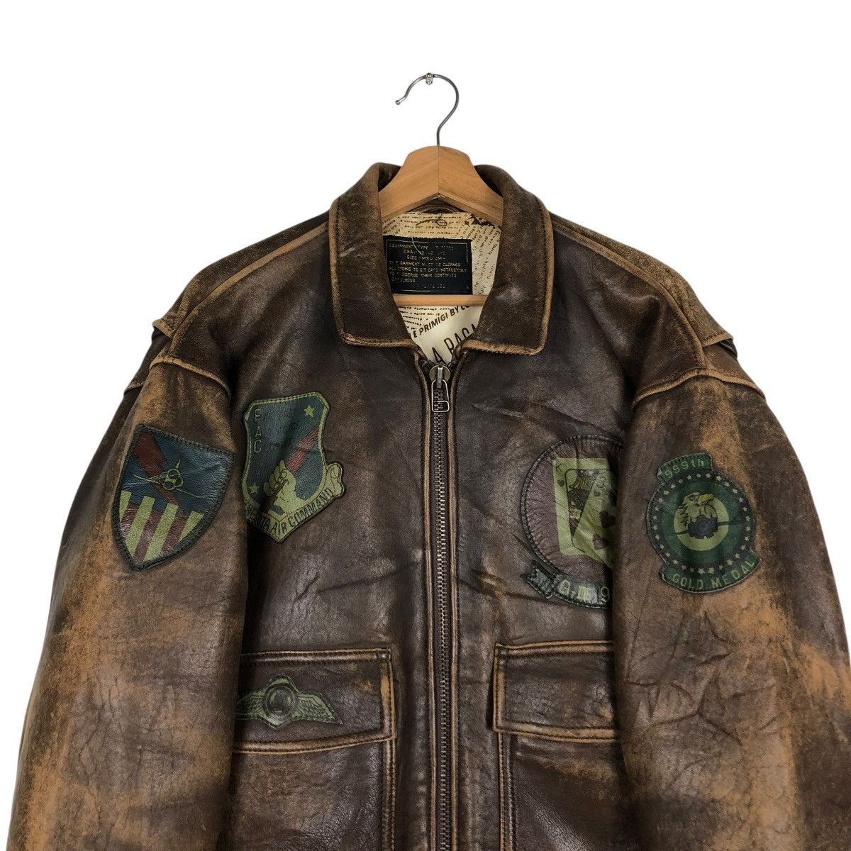 Vintage 🔥VINTAGE LEATHER JACKET AIR FORCE MILITARY BUZZ RICKSONS Size US M / EU 48-50 / 2 - 11 Thumbnail