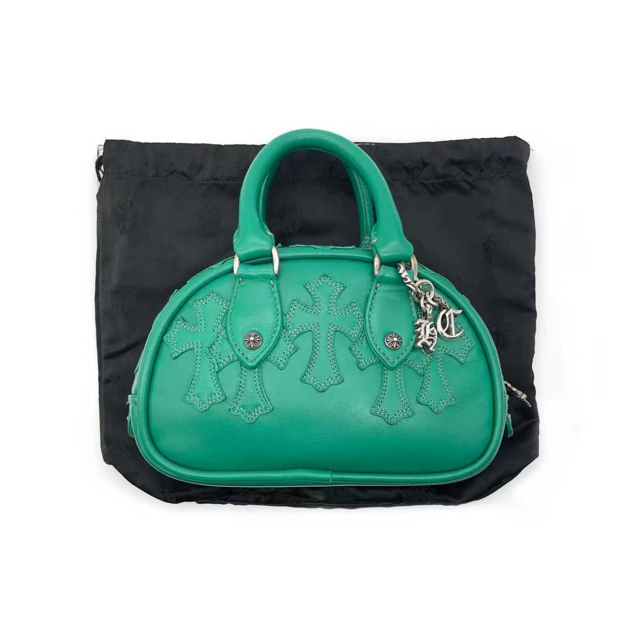 Chrome Hearts Chrome Hearts Leather Cross Patch Green Mini Gym Bag Size ONE SIZE - 5 Thumbnail