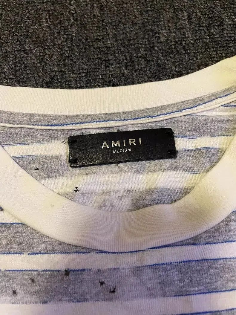 Amiri AMIRI Distressed Striped Oversized T. Size US M / EU 48-50 / 2 - 2 Thumbnail