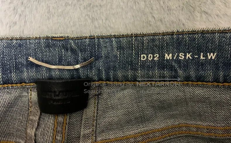 Saint Laurent Paris Saint Laurent Paris Blue Faded Yellow Mud Double Knee Dest Size US 32 / EU 48 - 3 Thumbnail
