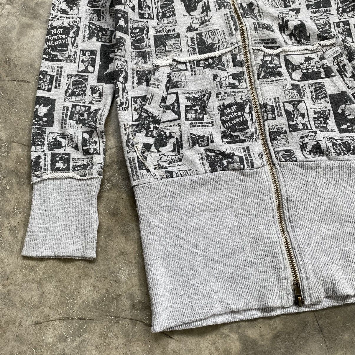Hysteric Glamour 2000s SPIGA Grey Punk Style Newspaper Print Full Zip Hoodie Size US M / EU 48-50 / 2 - 4 Thumbnail