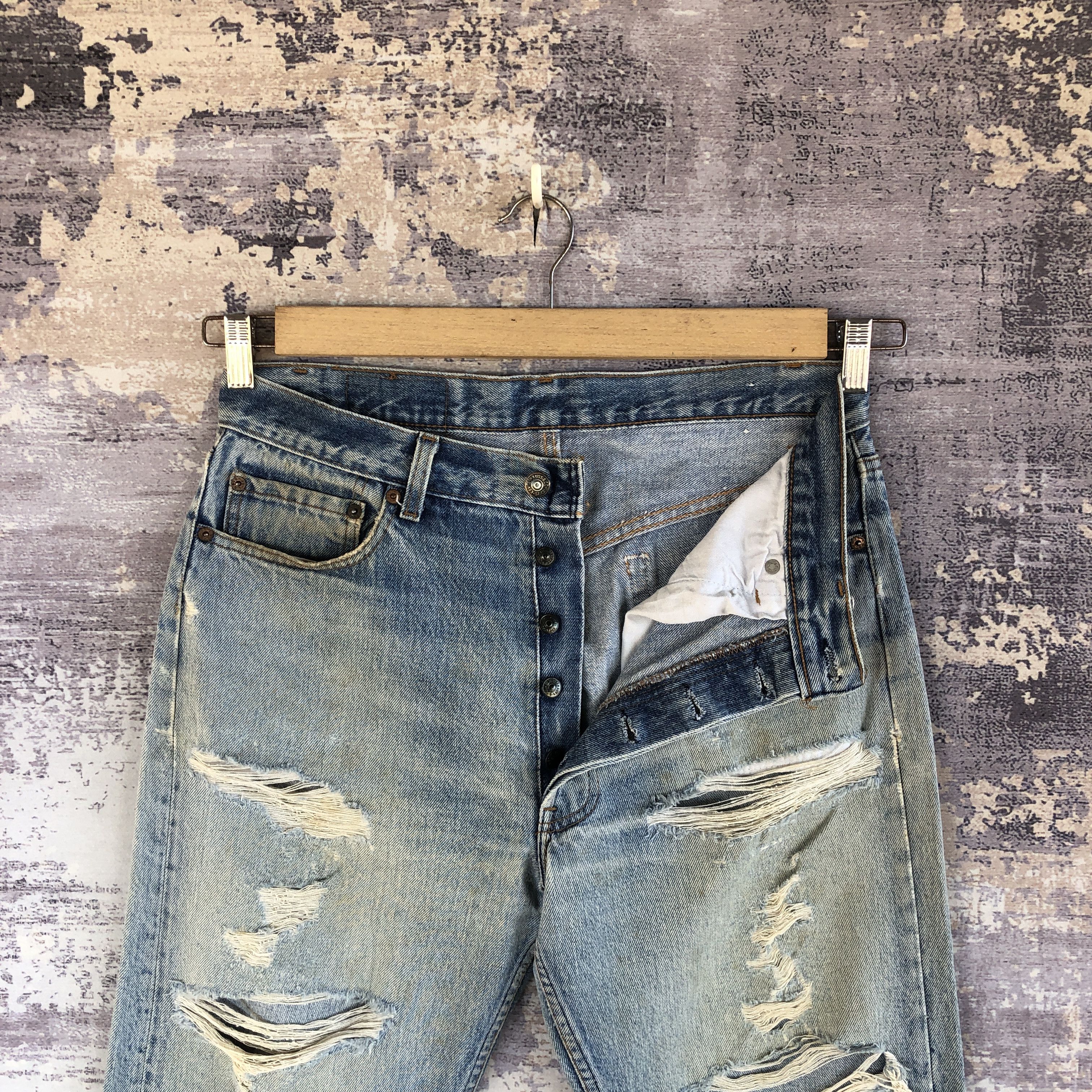 Levi's Vintage 70s Levis 501 Faded Distressed Jeans Levis Mud Denim Size US 32 / EU 48 - 6 Thumbnail