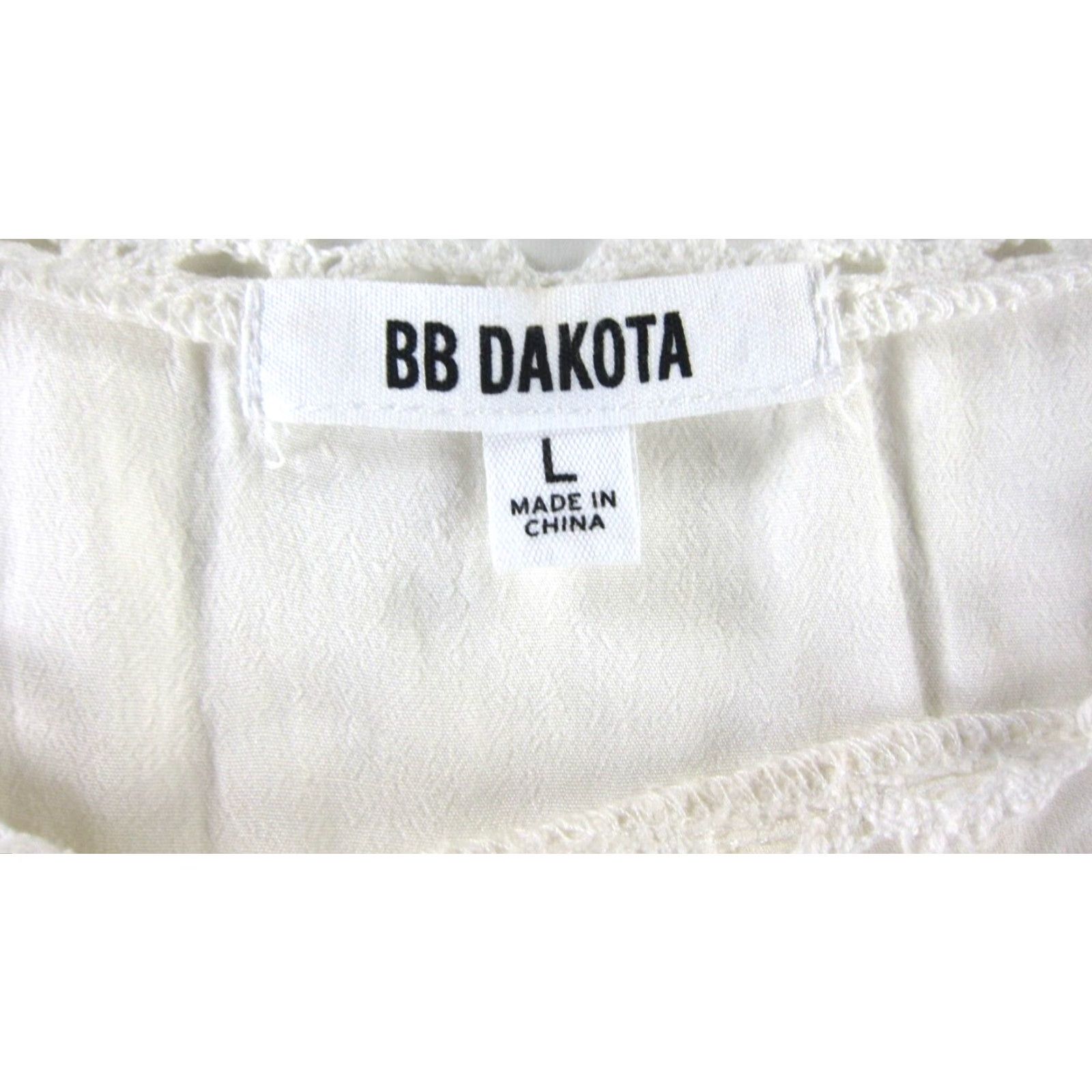 BB Dakota BB Dakota Women Blouse Tunic Kimono Sleeve White Lace Rayon Large Size L / US 10 / IT 46 - 3 Thumbnail
