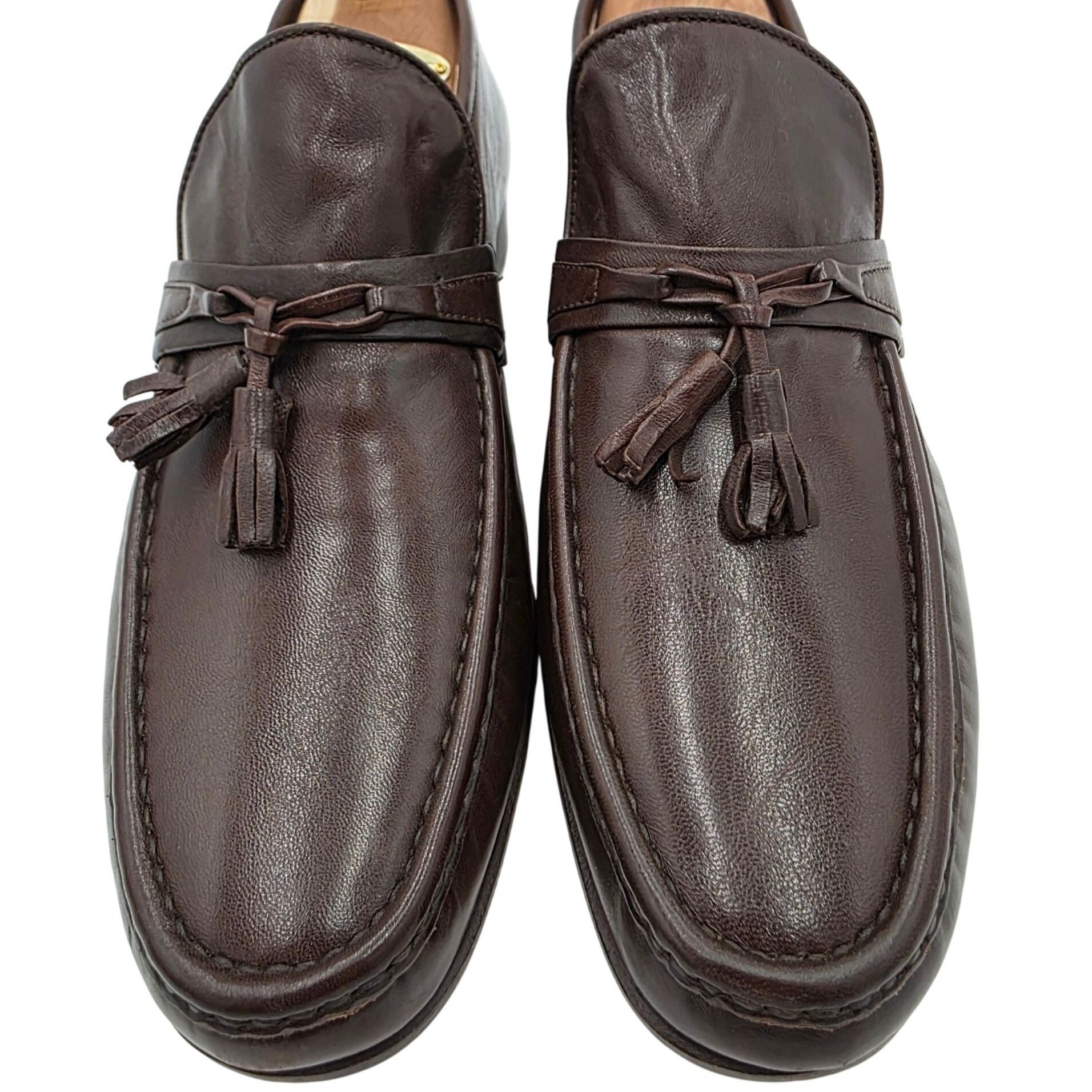 Bally NEW Vintage Bally Ziggi Brown Leather Tassel Loafers Mens 9M Size US 9 / EU 42 - 2 Thumbnail