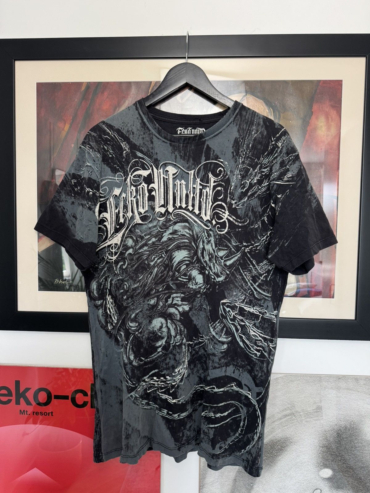 Ecko Unltd. Vintage Y2k Ecko Unltd Fullprint Rap Tee Rhino Print Hip Hop Size US L / EU 52-54 / 3 - 1 Thumbnail