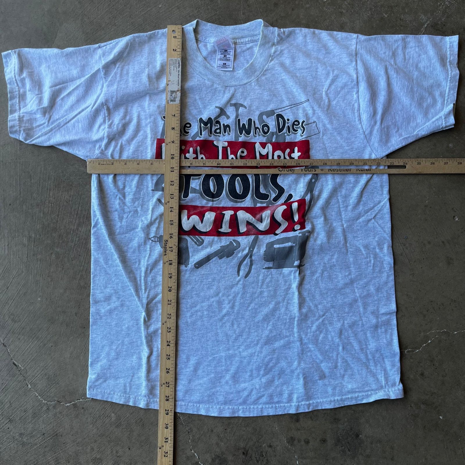 Vintage VINTAGE TOOLS SHIRT GRAPHIC TEE FUNNY PARODY HUMOR 00S XL Size US XL / EU 56 / 4 - 3 Thumbnail