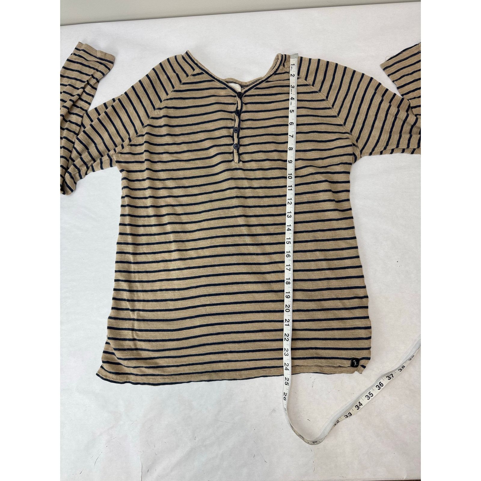 Civil Society Civil Society Linen Shirt Stripes Neutral Beige Blue Large Size L / US 10 / IT 46 - 5 Thumbnail