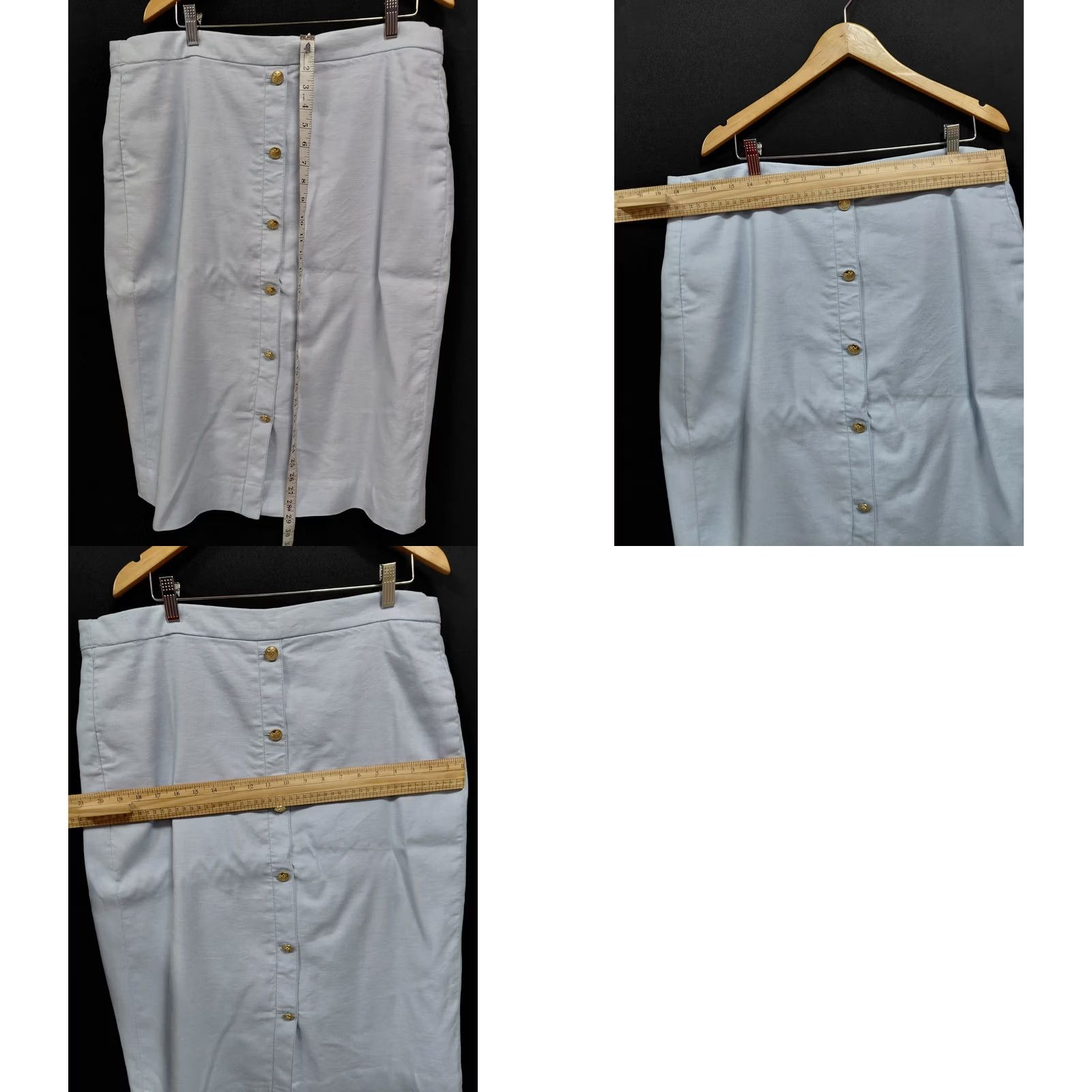 J.Crew J.CREW Linen Blend Button Skirt Light Blue Solid Lightweight Women Size 20 Size 42" / US 20 - 8 Thumbnail