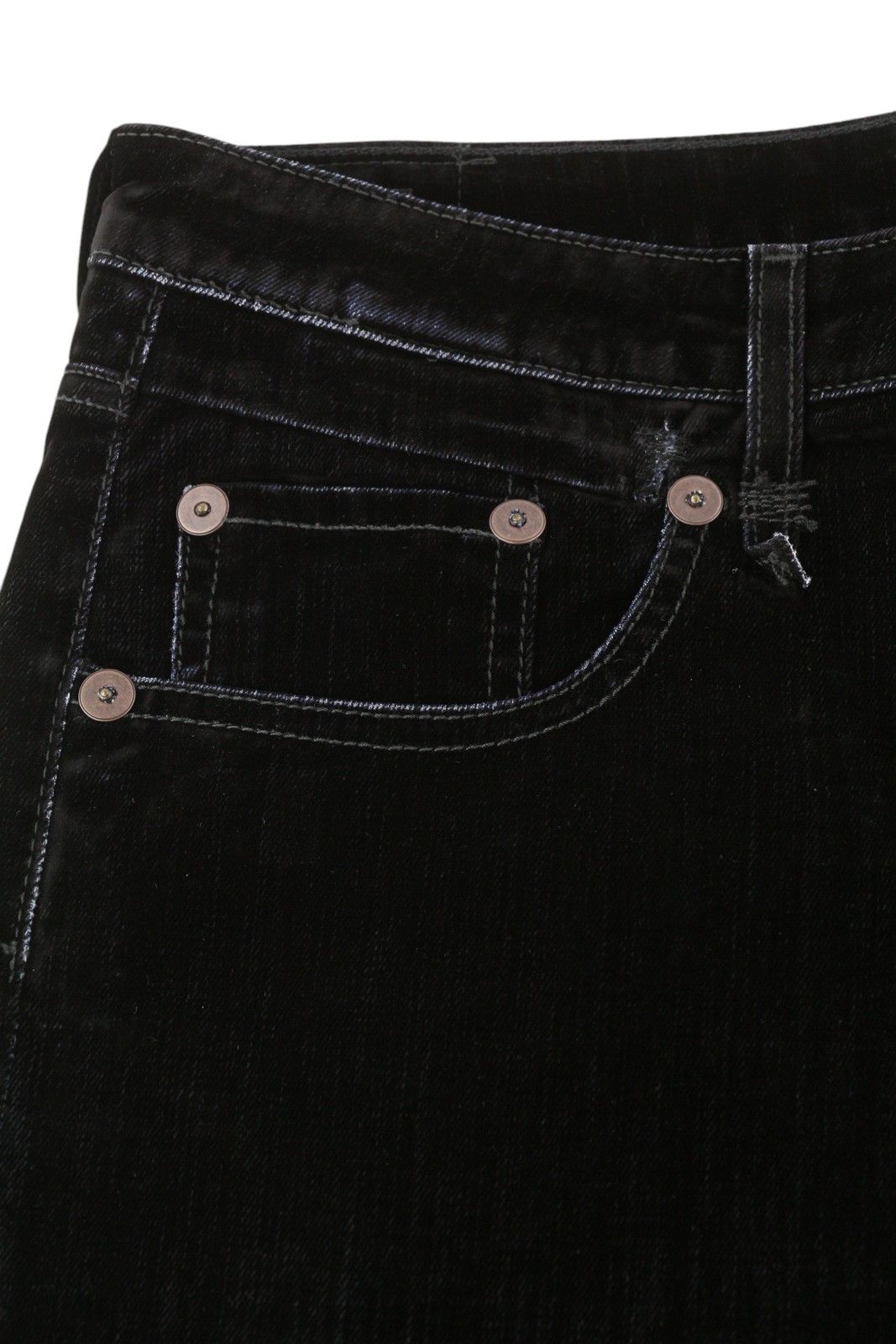 R13 BOY STRAIGHT 29 Flocked Black Velvet Cropped Low Rise 86241 Size 29" - 8 Thumbnail