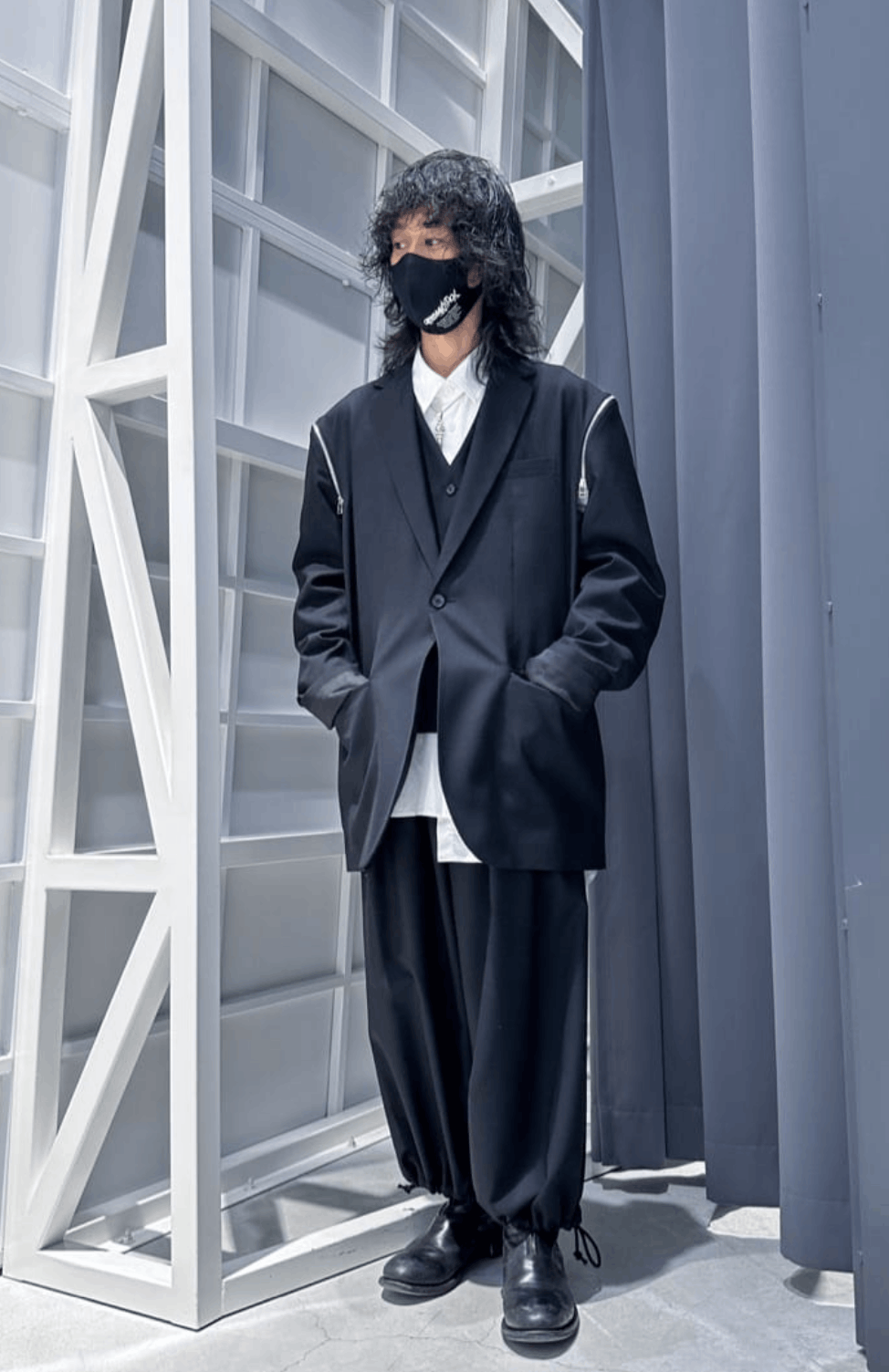 Yohji Yamamoto Yohji Yamamoto Ground Y - W/Gabardine Shoulder Zipper Jacket Size US L / EU 52-54 / 3 - 4 Thumbnail