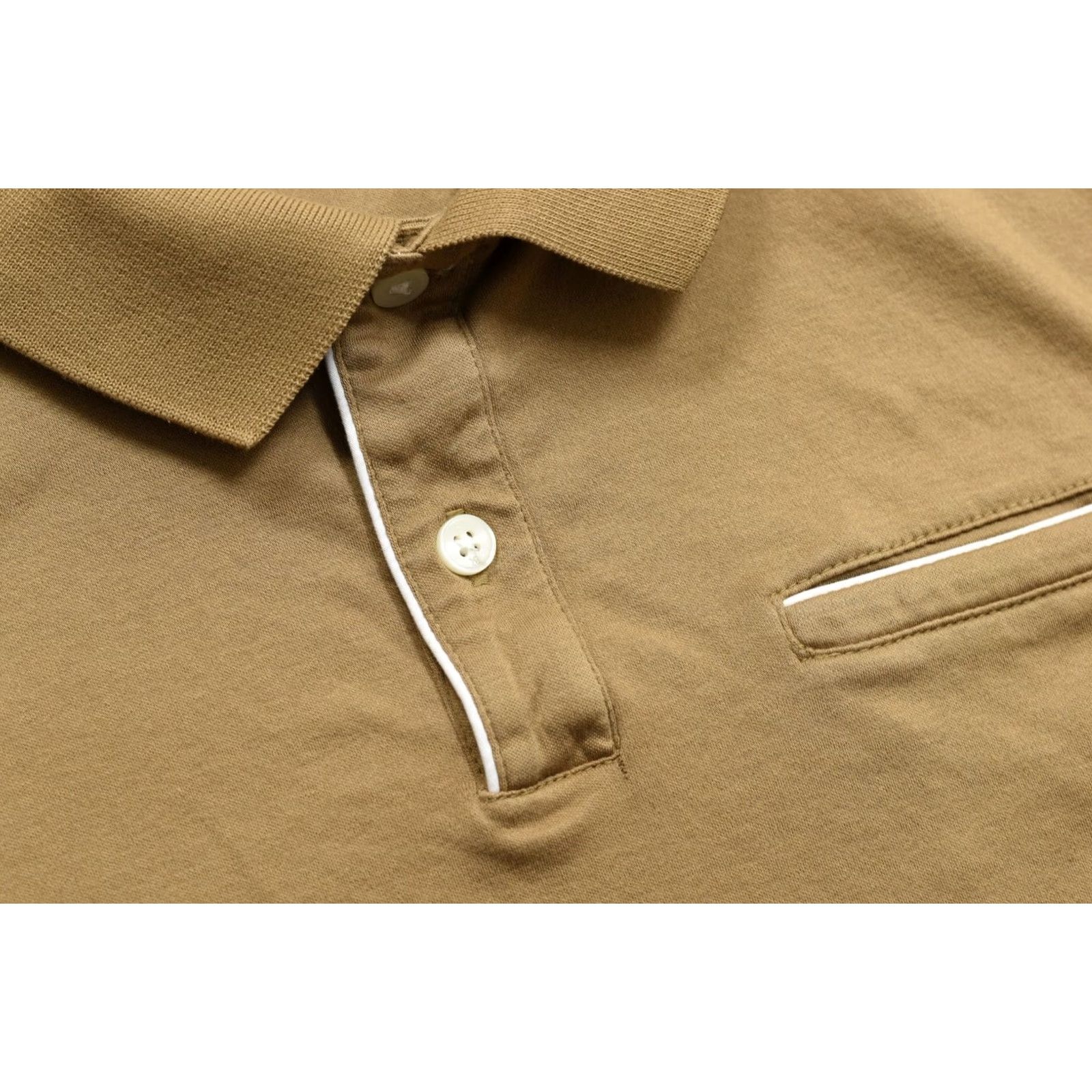 Banana Republic Banana Republic Luxe Touch Performance Polo Shirt Men's M Gold Tan Beige Short Sleeve Collared Button Polo Shirt Golf Casual Regular Mens Size US M / EU 48-50 / 2 - 5 Thumbnail