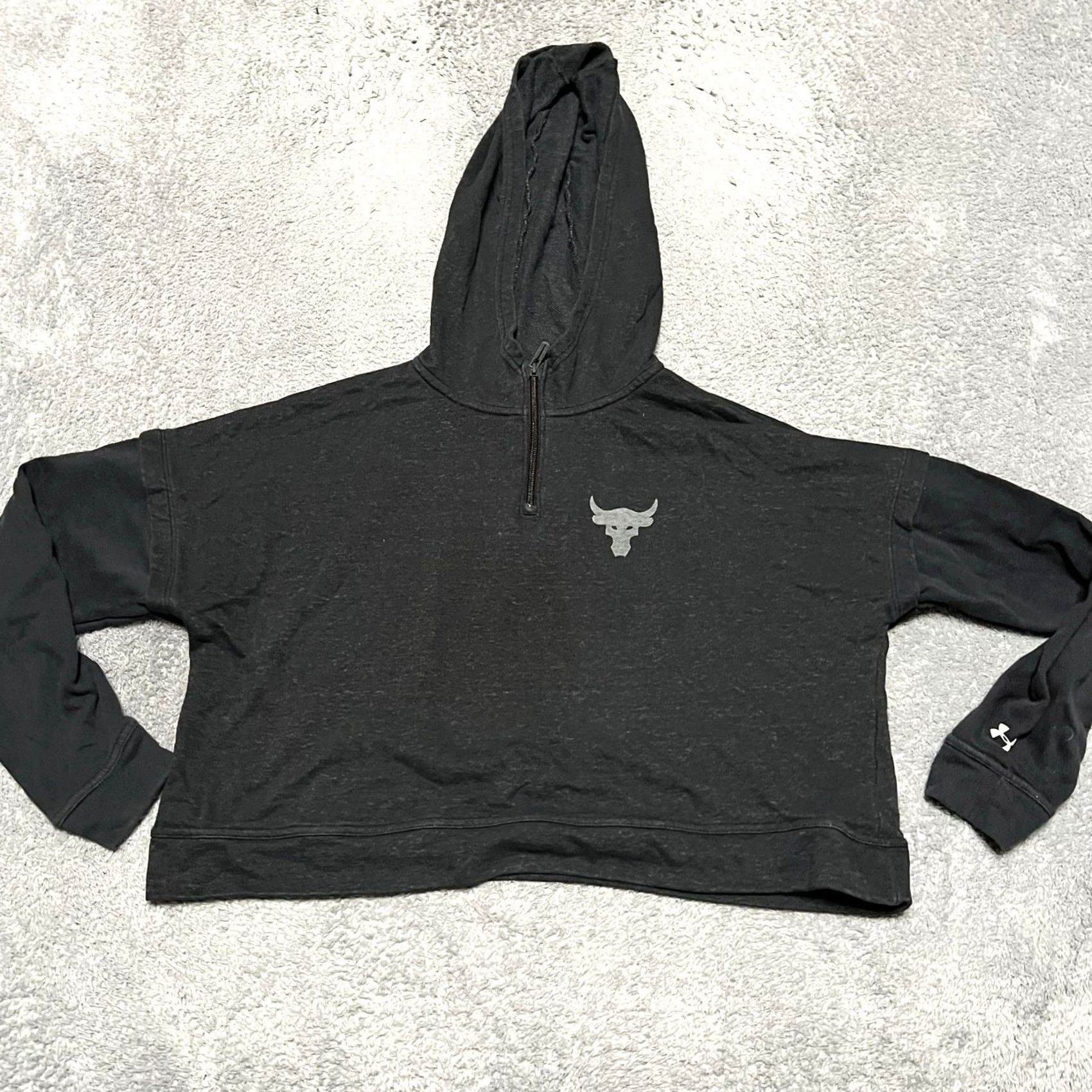 Under Armour Under Armour Project Rock Hoodie Womens Small 1/4 Zip Warrior Mana Black S Womens Hoodie Size S / US 4 / IT 40 - 2 Thumbnail