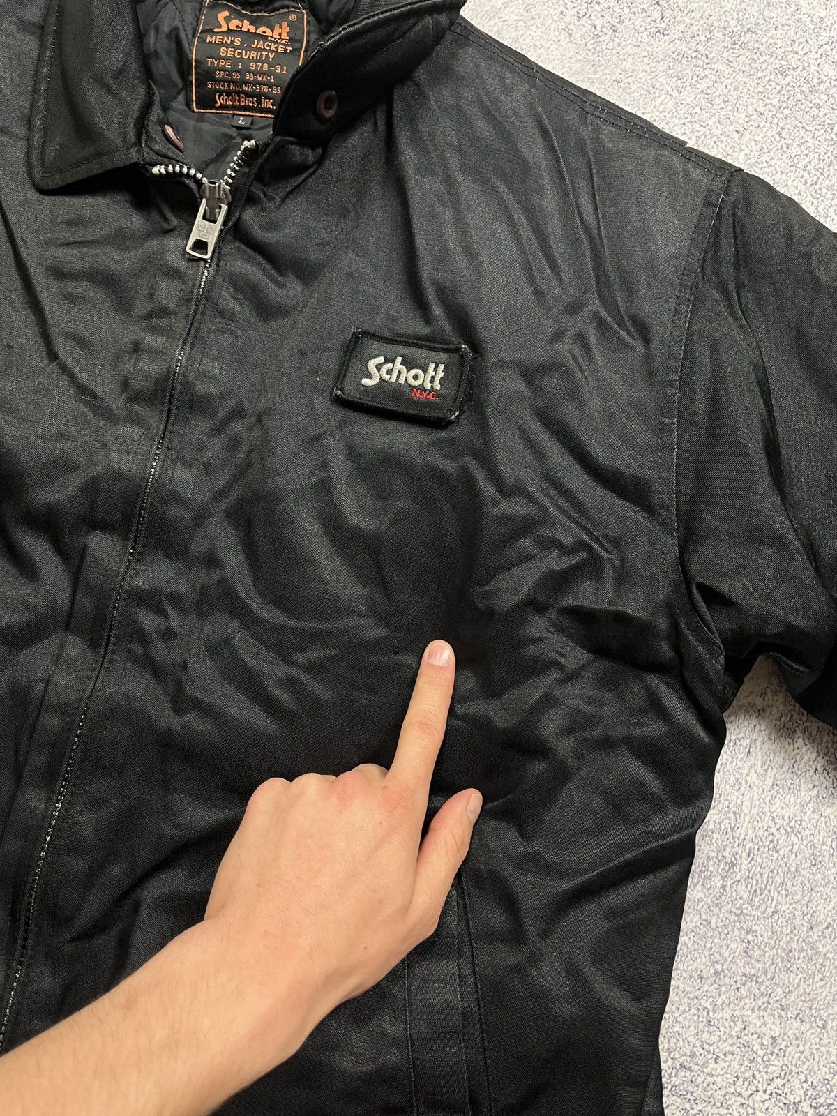 Schott × Vintage Vintage Schott NYC Bomber Security Jacket Flyers Boxy Rare Size US L / EU 52-54 / 3 - 6 Thumbnail