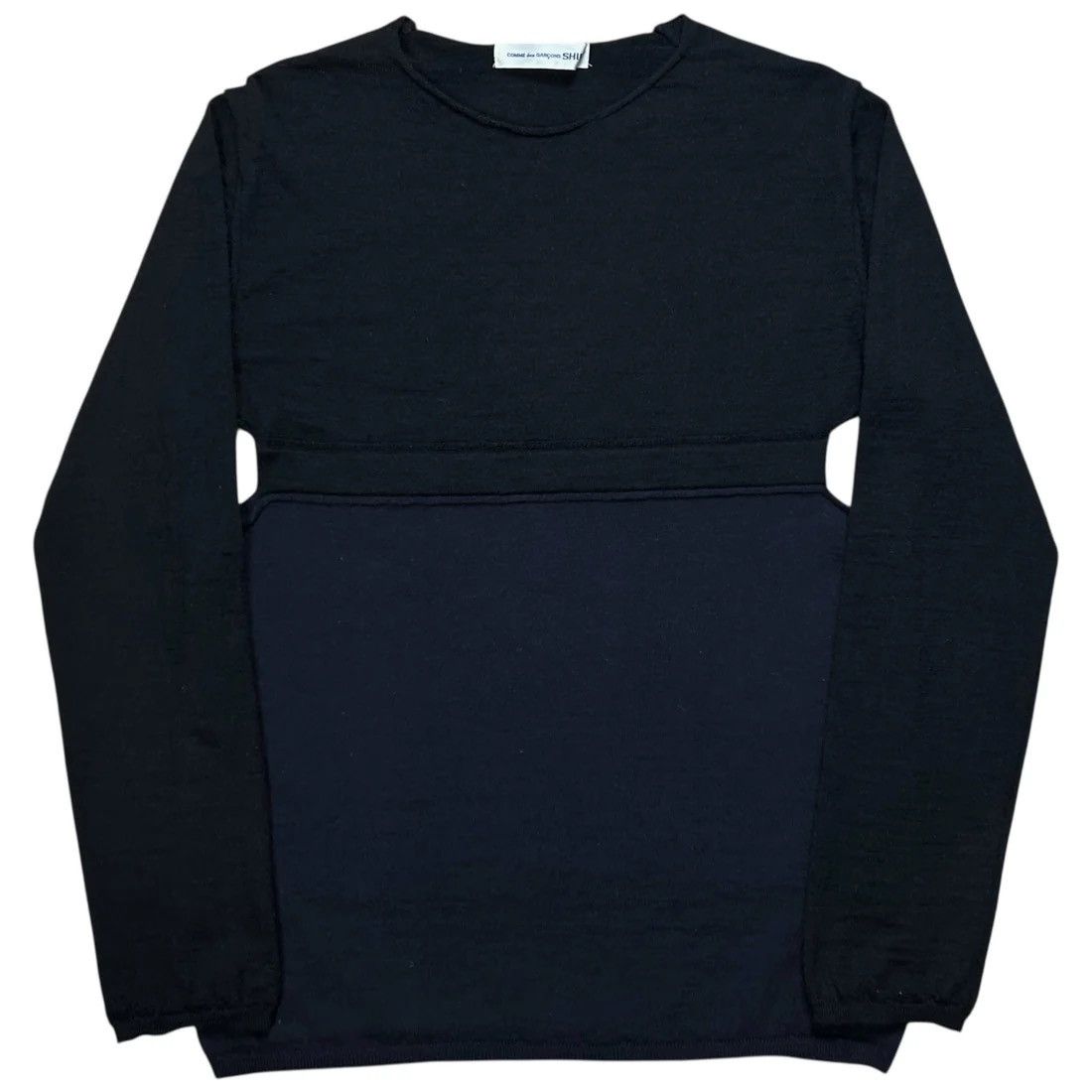 Comme des Garcons Comme des Garcons Shirt Cut Out Two Tone Wool Sweater Size US M / EU 48-50 / 2 - 1 Thumbnail