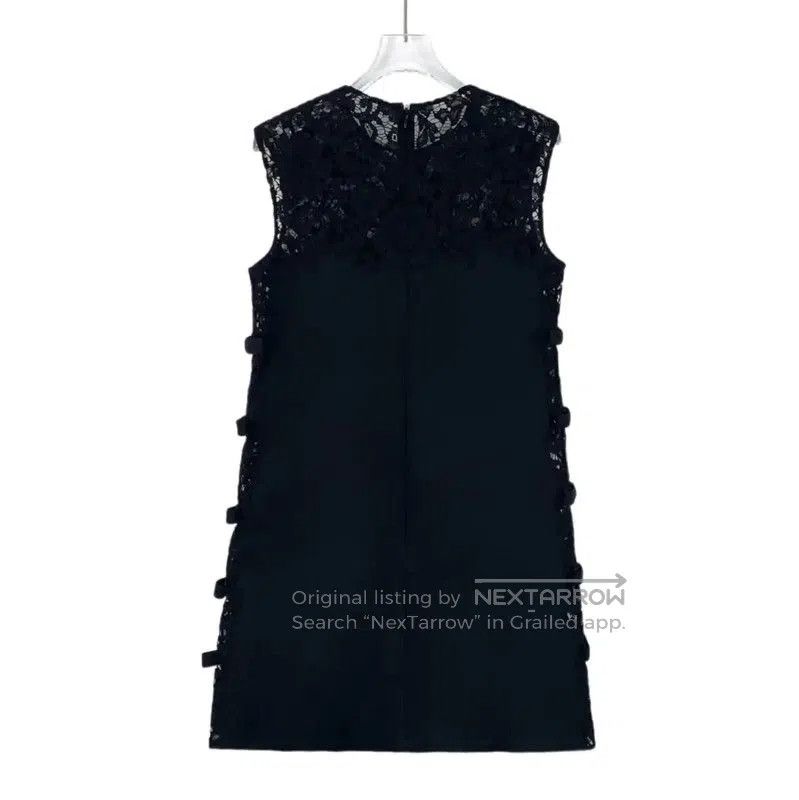 Valentino Valentino Black Cotton Dress with Lace Detail . Size M / US 6-8 / IT 42-44 - 2 Thumbnail